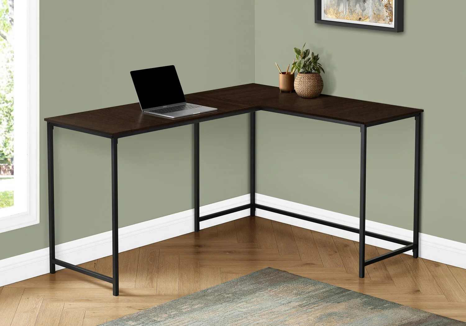 Satanta L-Shaped Corner Desk - Espresso - Image 3