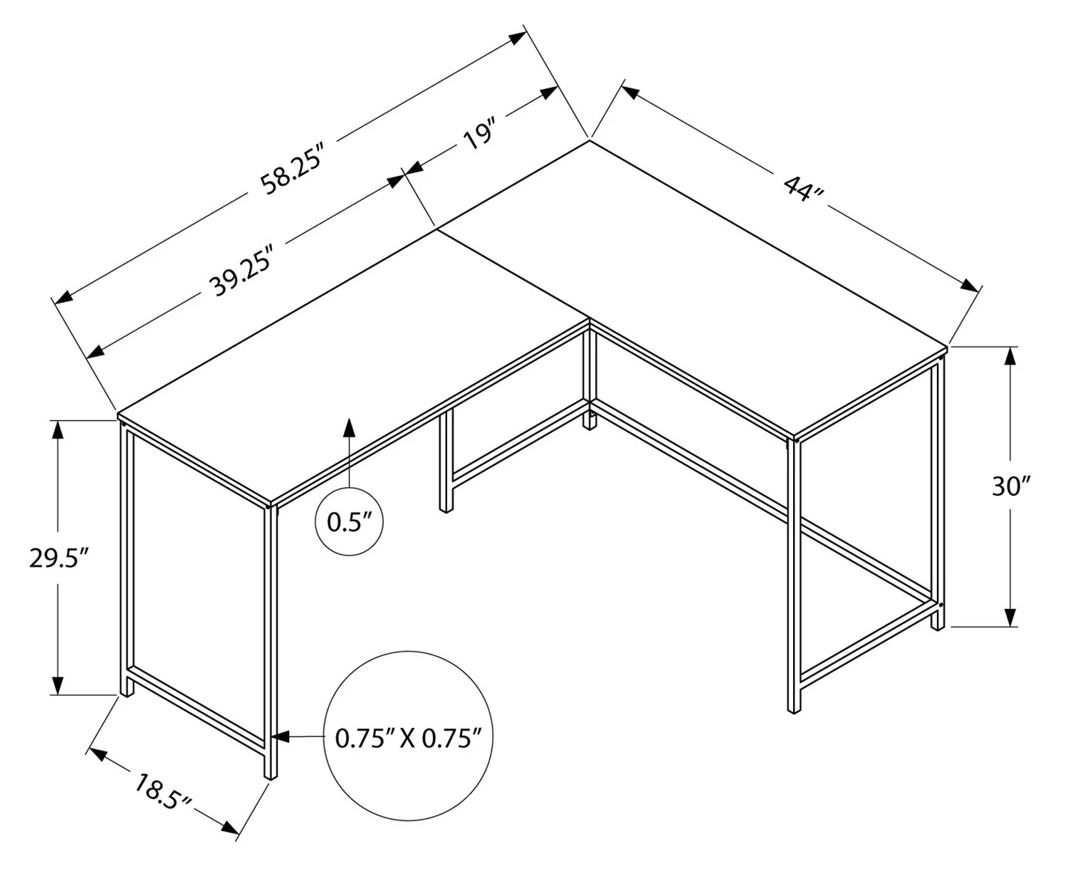 Satanta L-Shaped Corner Desk - Natural - Image 5