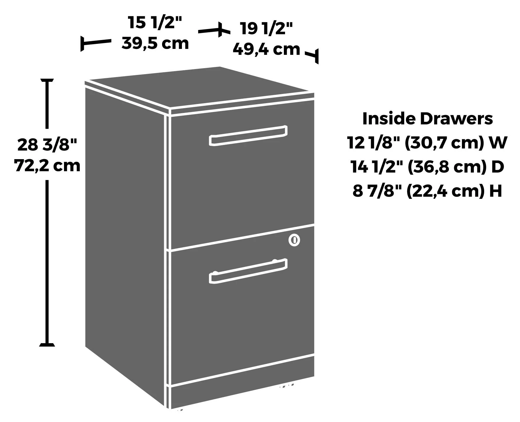 Sentinel Commercial Grade 2-Drawer Filing Cabinet - Noble Elm - Image 8