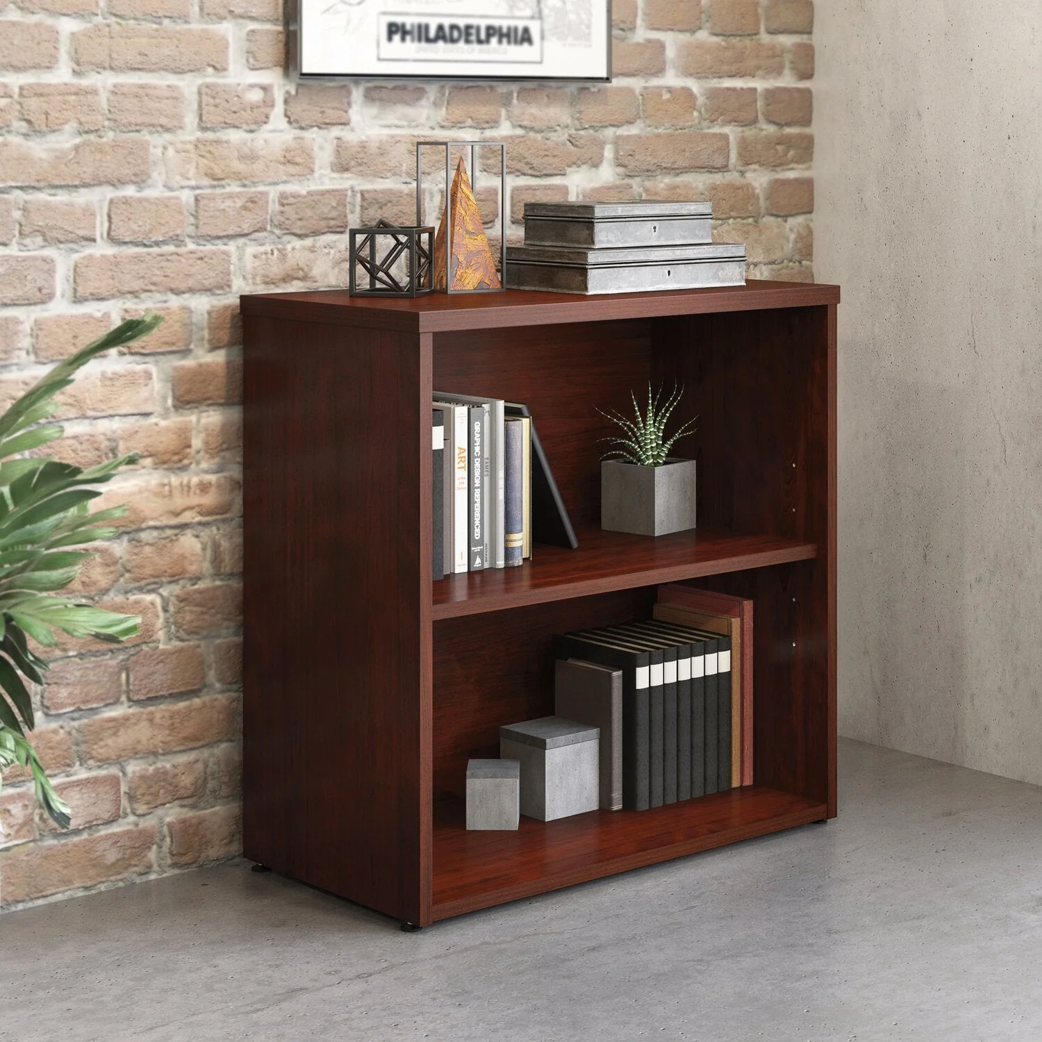 Sentinel Commercial Grade 2-Shelf Bookcase - Classic Cherry - Image 2