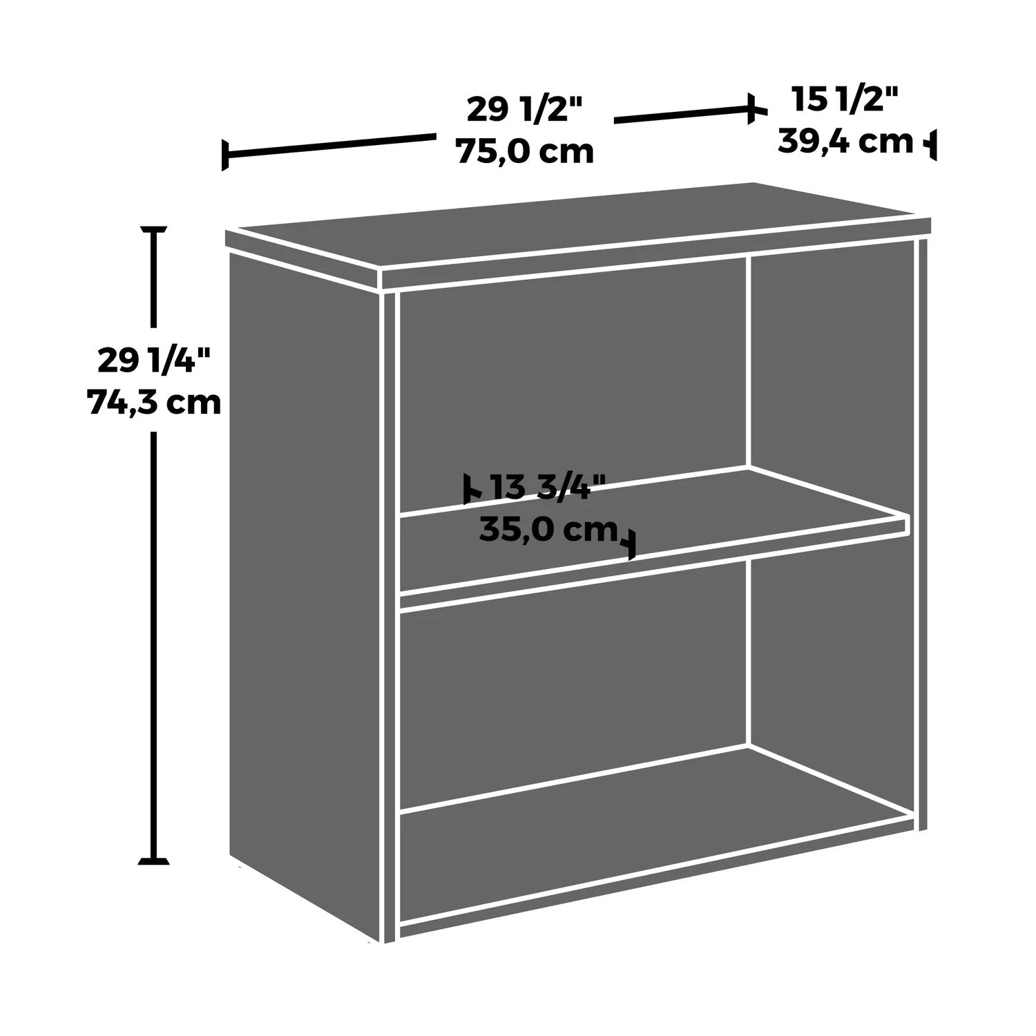 Sentinel Commercial Grade 2-Shelf Bookcase - Classic Cherry - Image 6