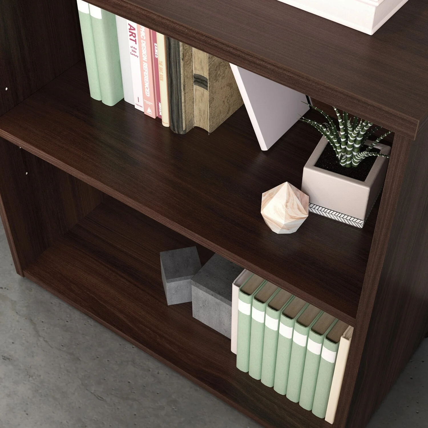 Sentinel Commercial Grade 2-Shelf Bookcase - Noble Elm - Image 2