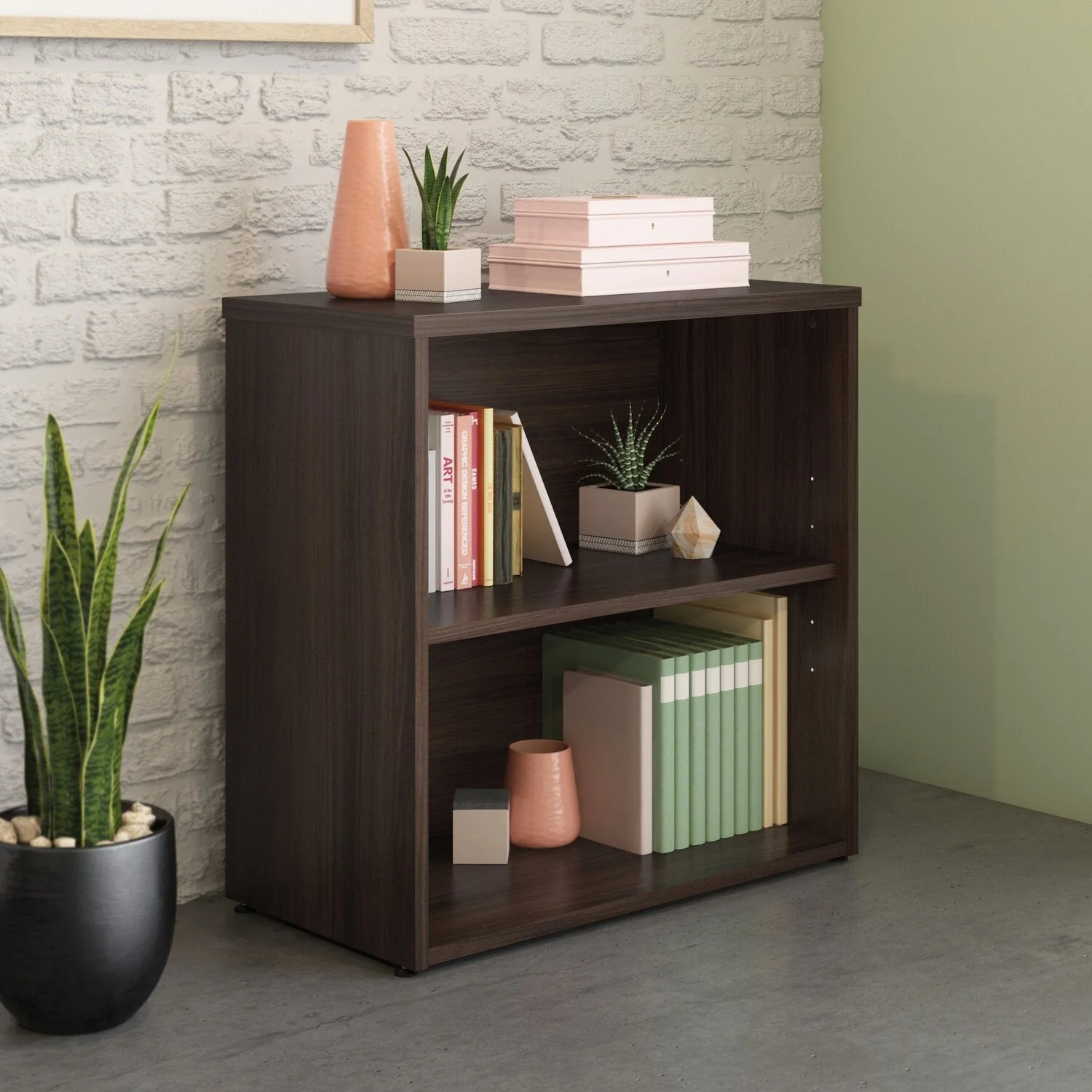 Sentinel Commercial Grade 2-Shelf Bookcase - Noble Elm - Image 3