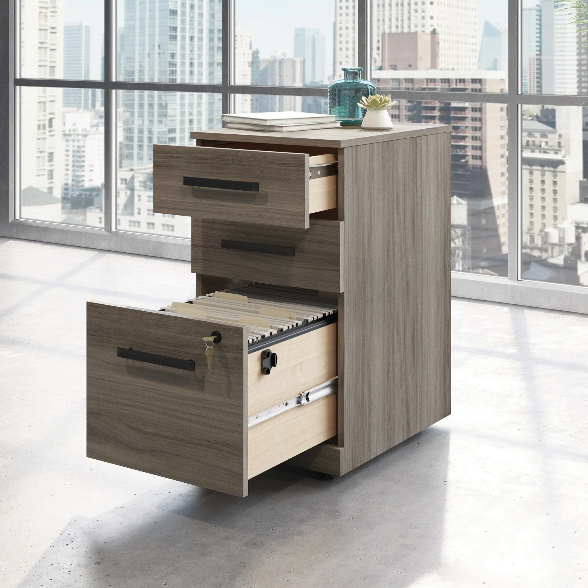 Sentinel Commercial Grade 3-Drawer Filing Cabinet - Hudson Elm - Image 7