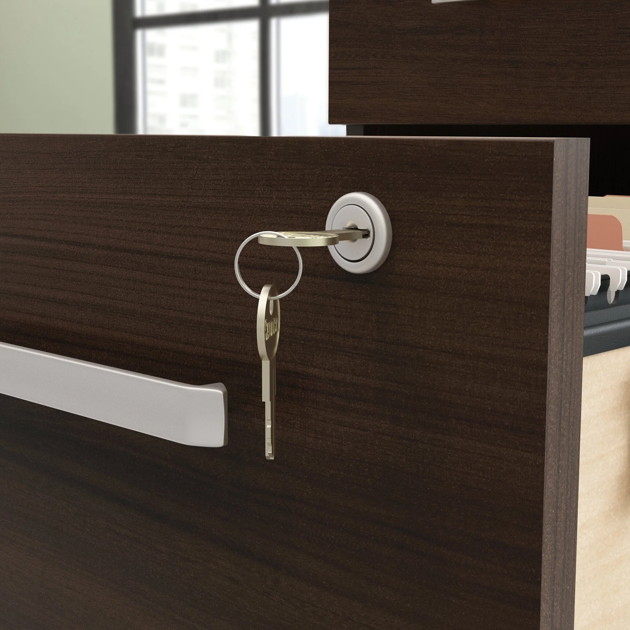 Sentinel Commercial Grade 3-Drawer Filing Cabinet - Noble Elm - Image 4