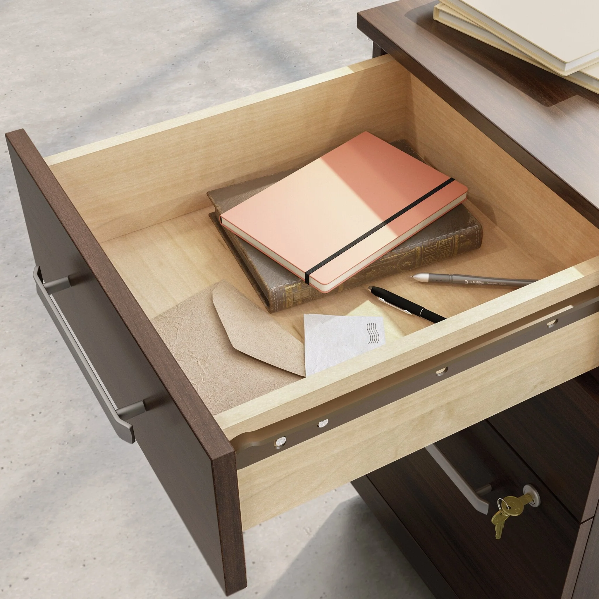 Sentinel Commercial Grade 3-Drawer Filing Cabinet - Noble Elm - Image 6