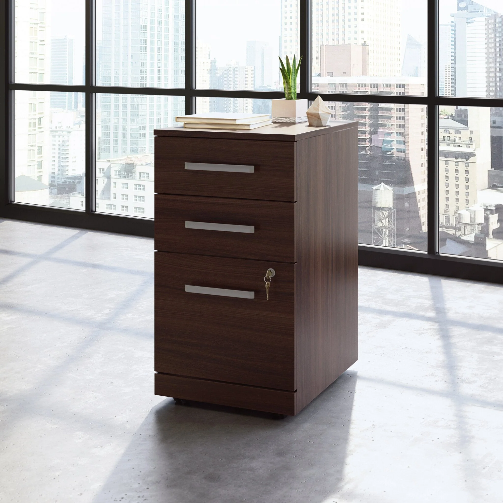 Sentinel Commercial Grade 3-Drawer Filing Cabinet - Noble Elm - Image 7