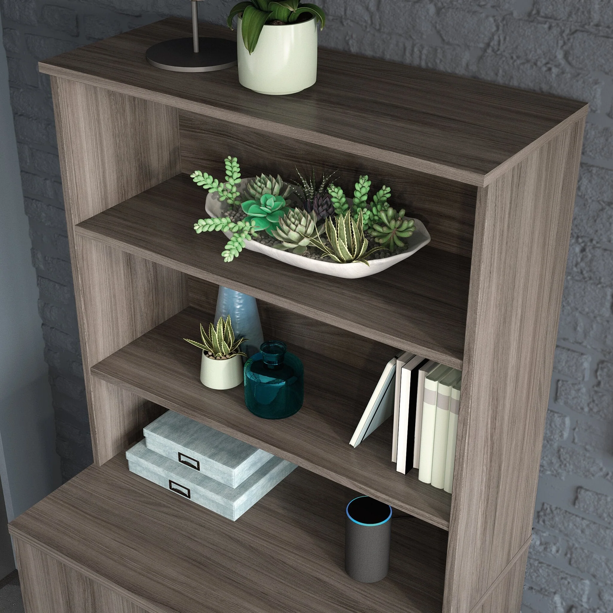 Sentinel Commercial Grade 36" x 36" Bookcase Hutch - Hudson Elm - Image 4