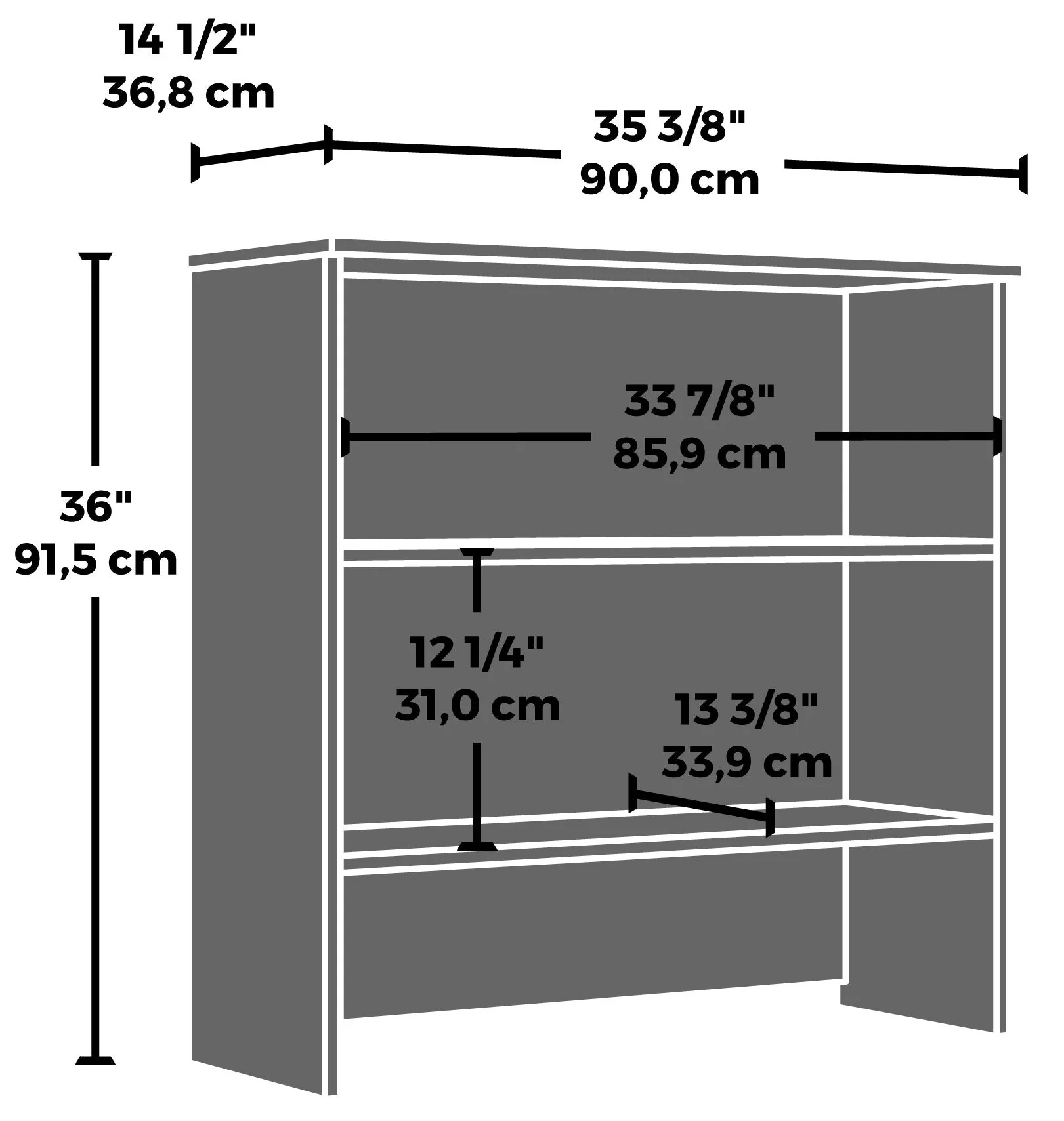 Sentinel Commercial Grade 36" x 36" Bookcase Hutch - Noble Elm - Image 6