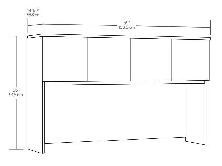 Sentinel Commercial Grade 60" x 36" Hutch - Hudson Elm - Image 8