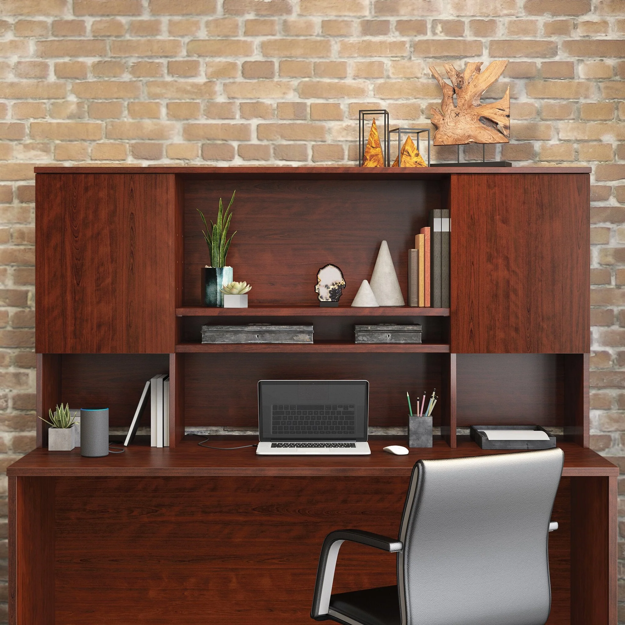 Sentinel Commercial Grade 72" Storage Hutch - Classic Cherry - Image 3