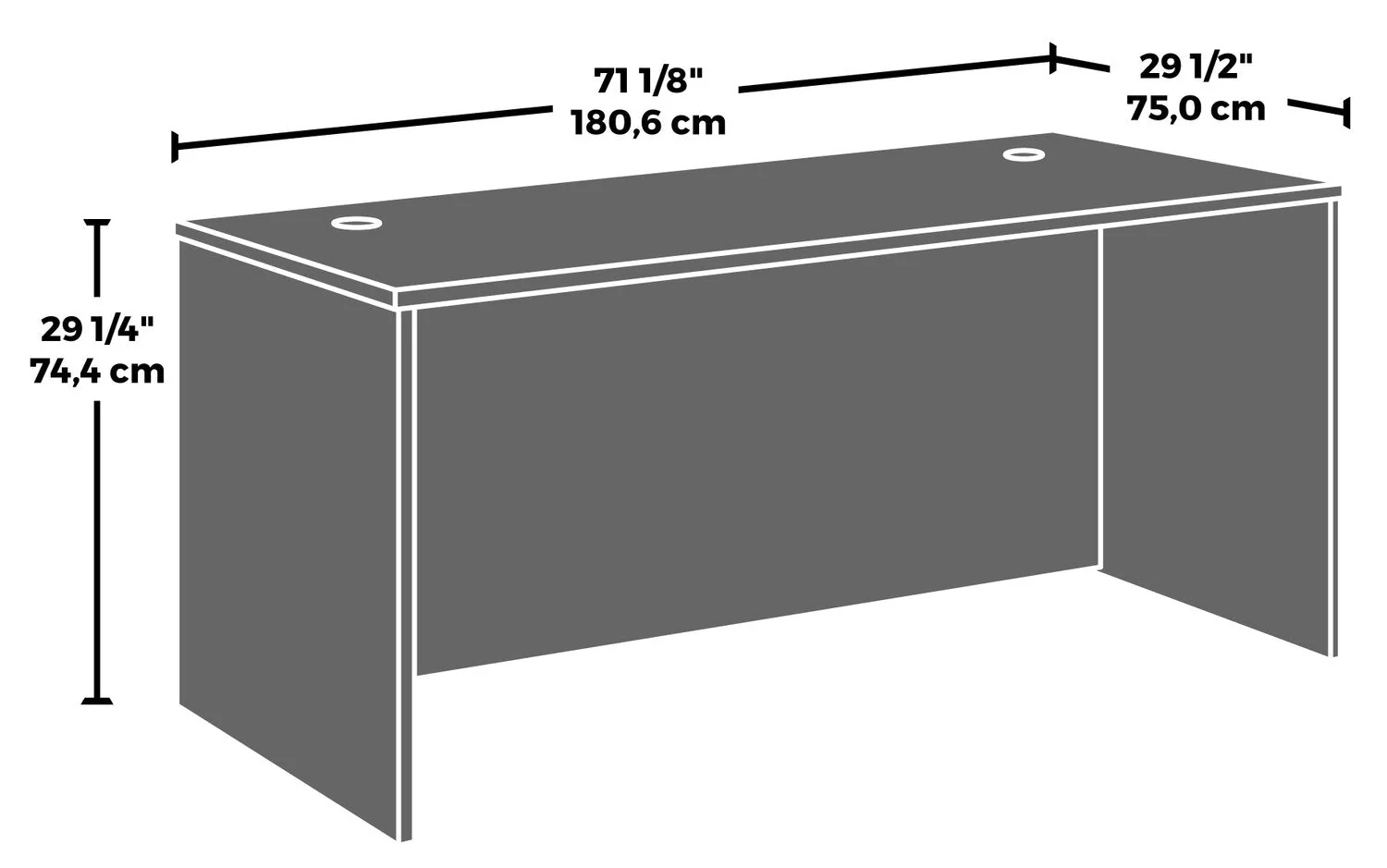 Sentinel Commercial Grade 72" x 30" Desk - Hudson Elm - Image 8