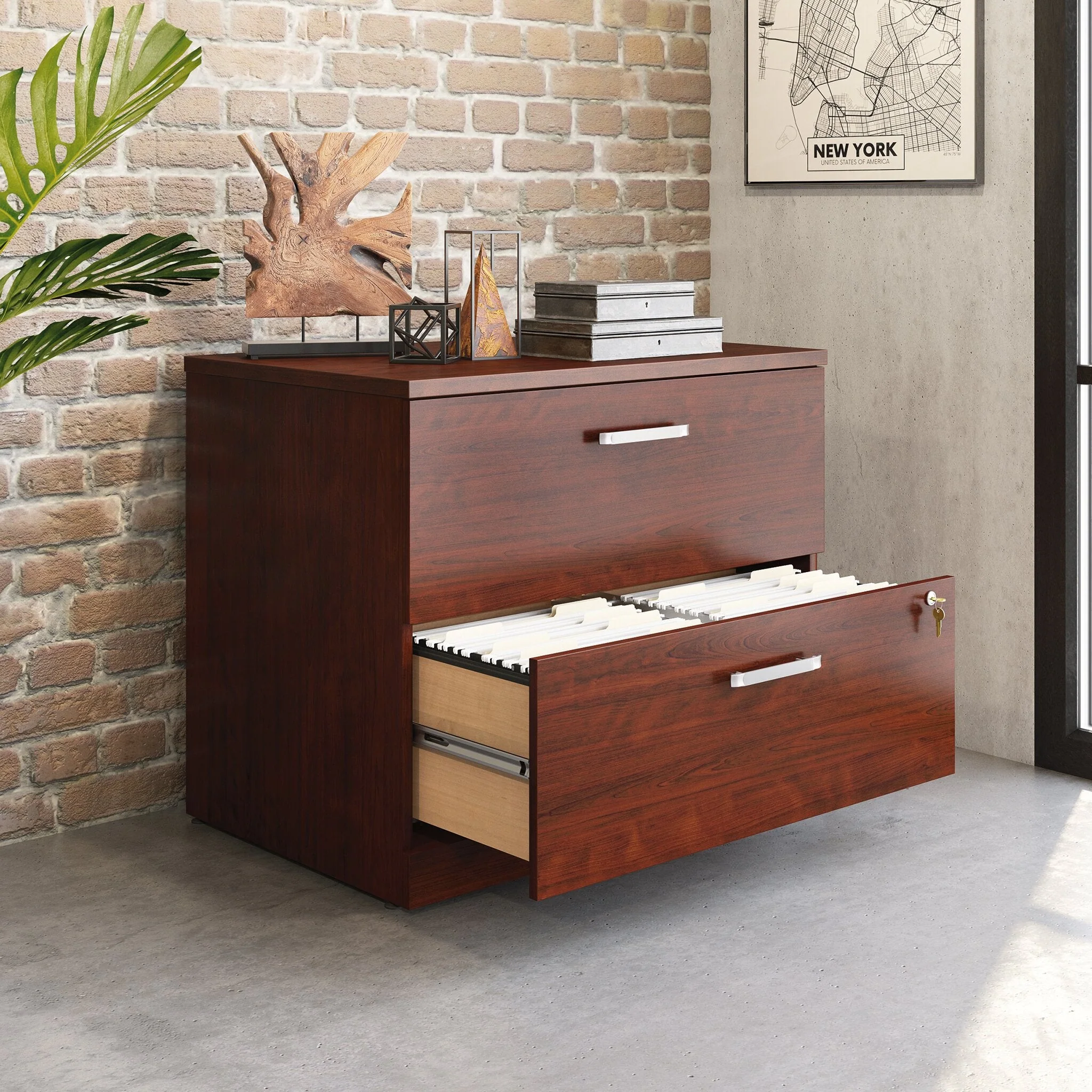 Sentinel Commercial Grade Lateral Filing Cabinet - Classic Cherry - Image 8