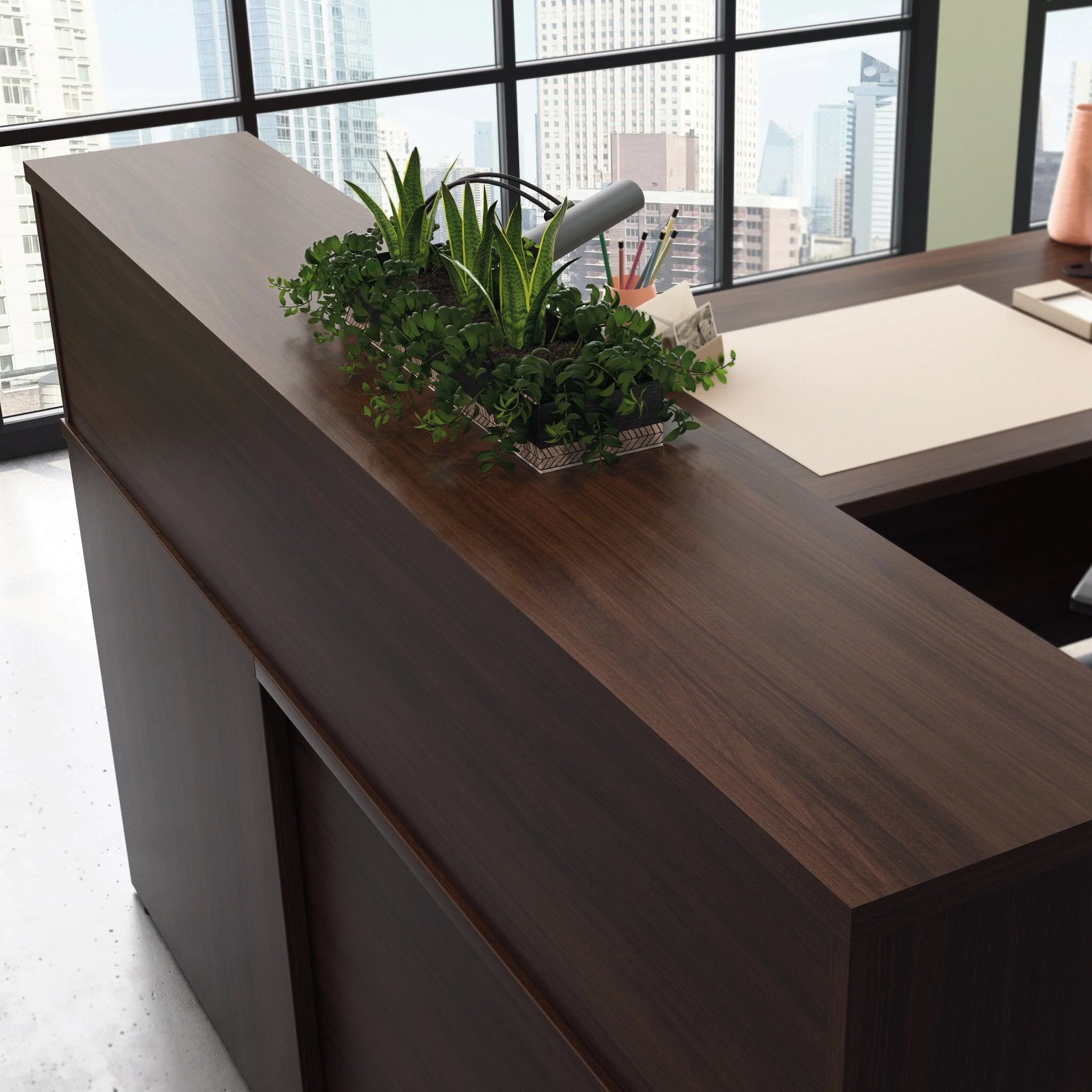 Sentinel Commercial Grade Reception Hutch - Noble Elm - Image 4