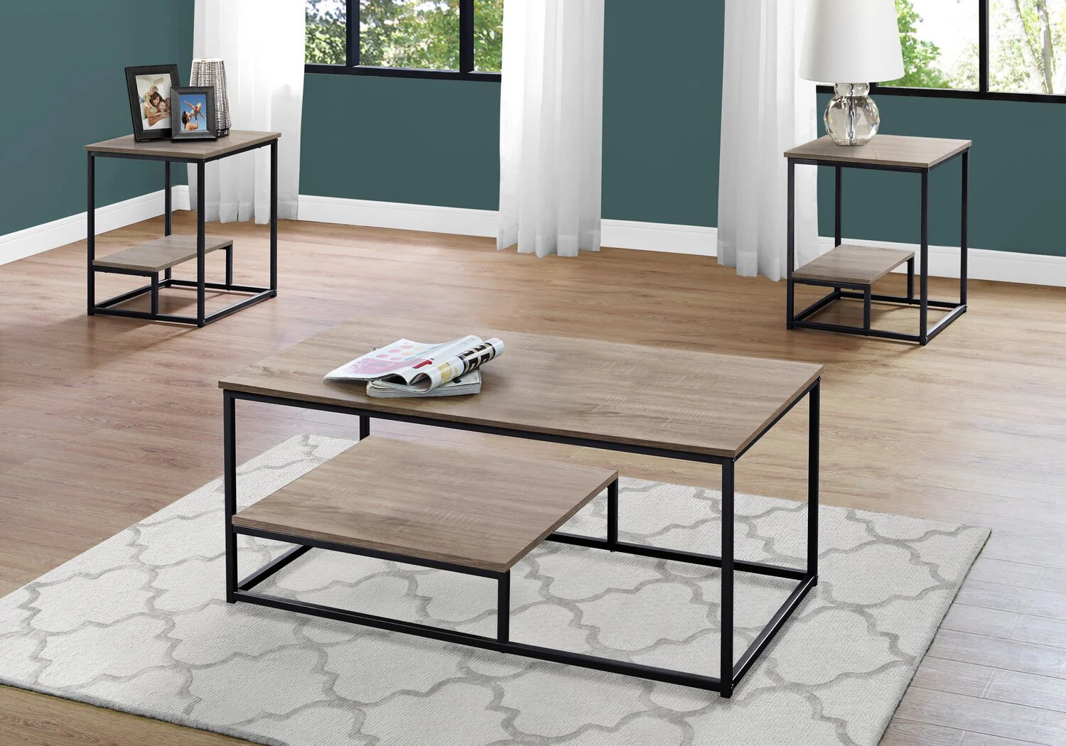 Seward 3-Piece Coffee and Two End Tables Package - Dark Taupe - Image 3