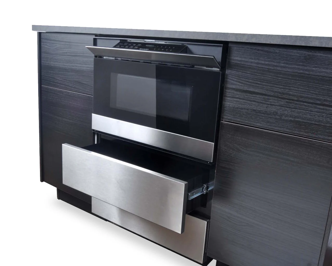 Sharp 24" Under-the-Counter Microwave Drawer Oven Pedestal - SKMD24U0ES - Image 4
