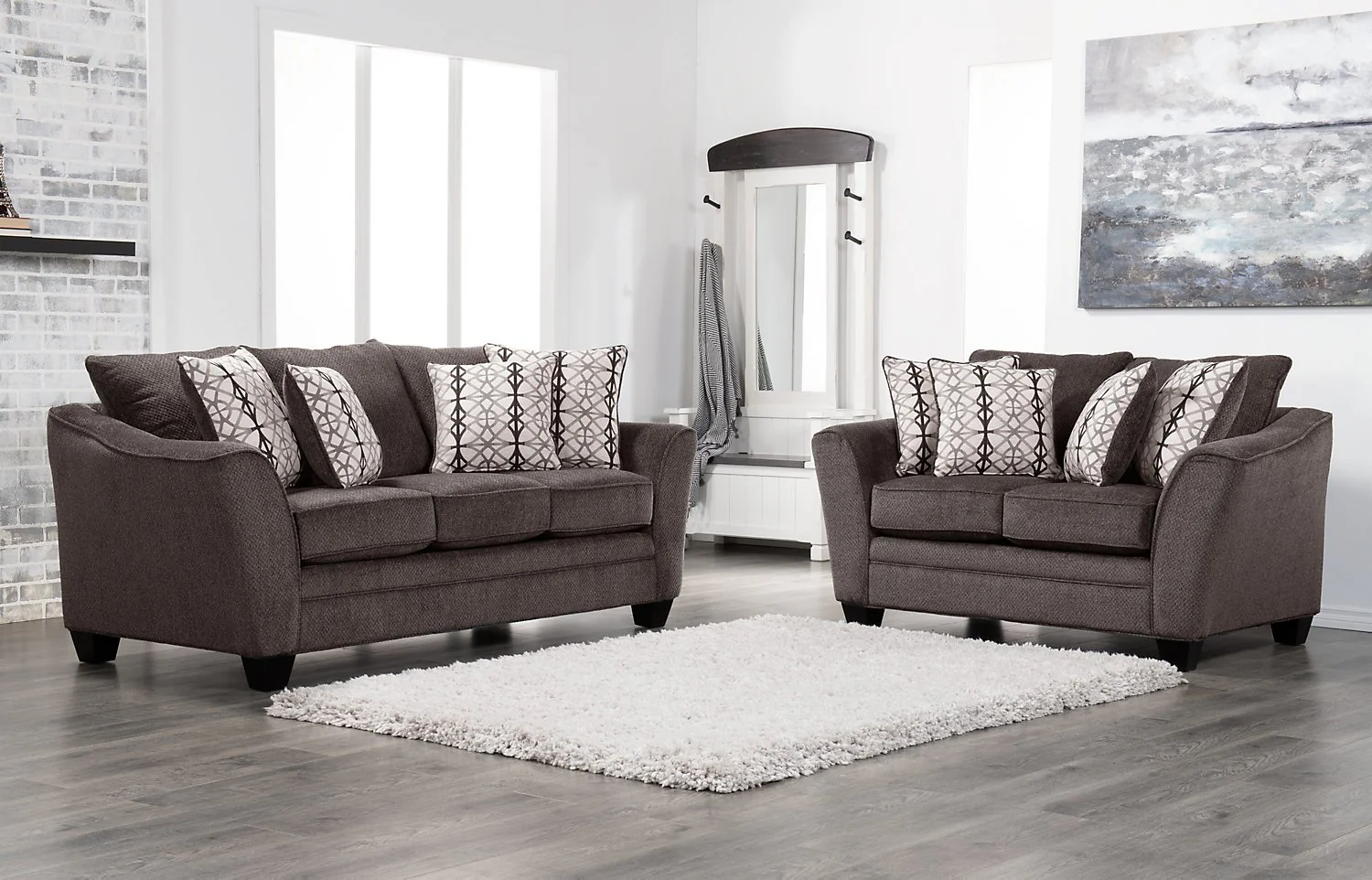 Sherwood Chenille Condo Loveseat - Brown - Image 2