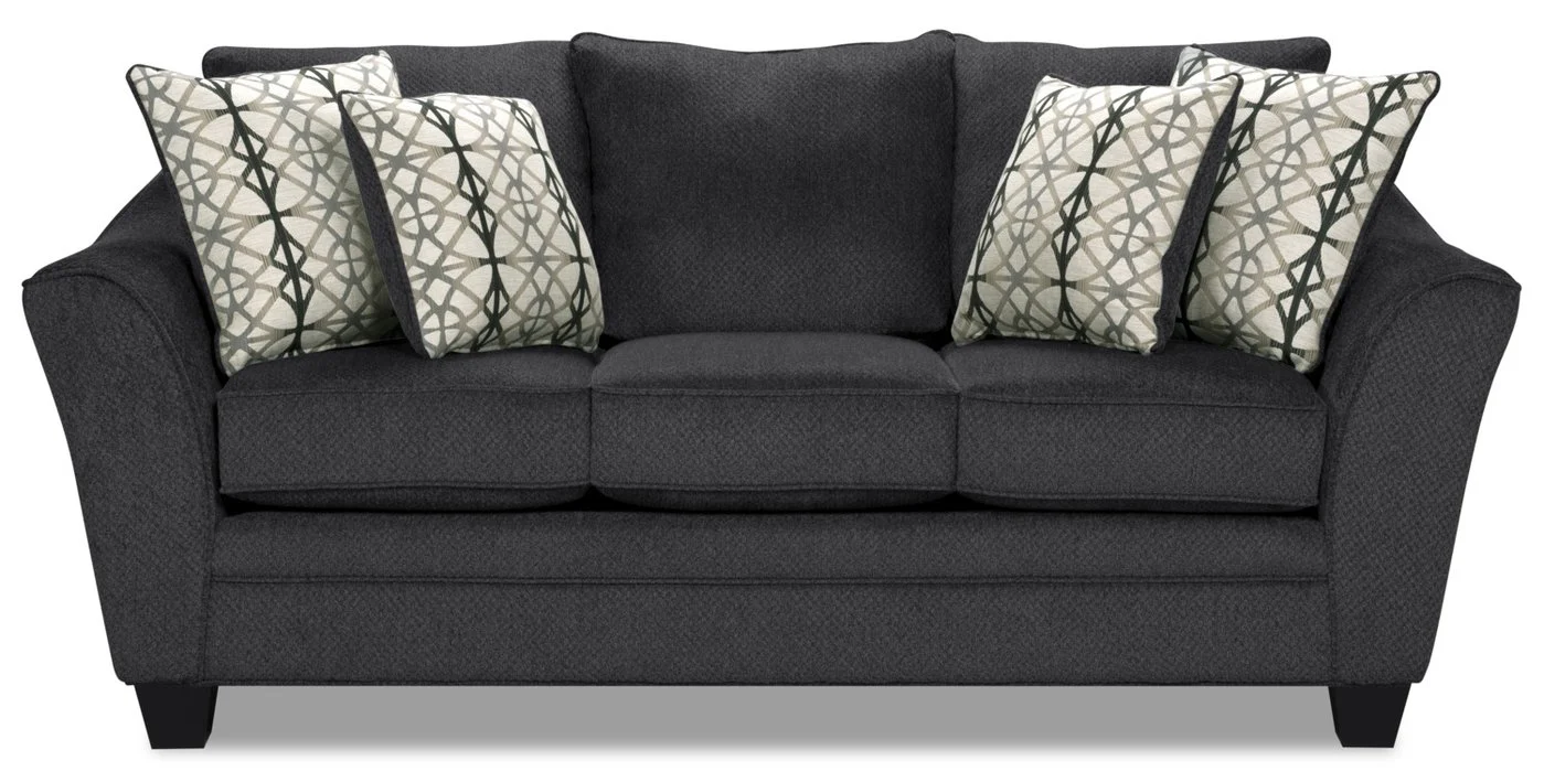Sherwood Chenille Condo Sofa - Charcoal