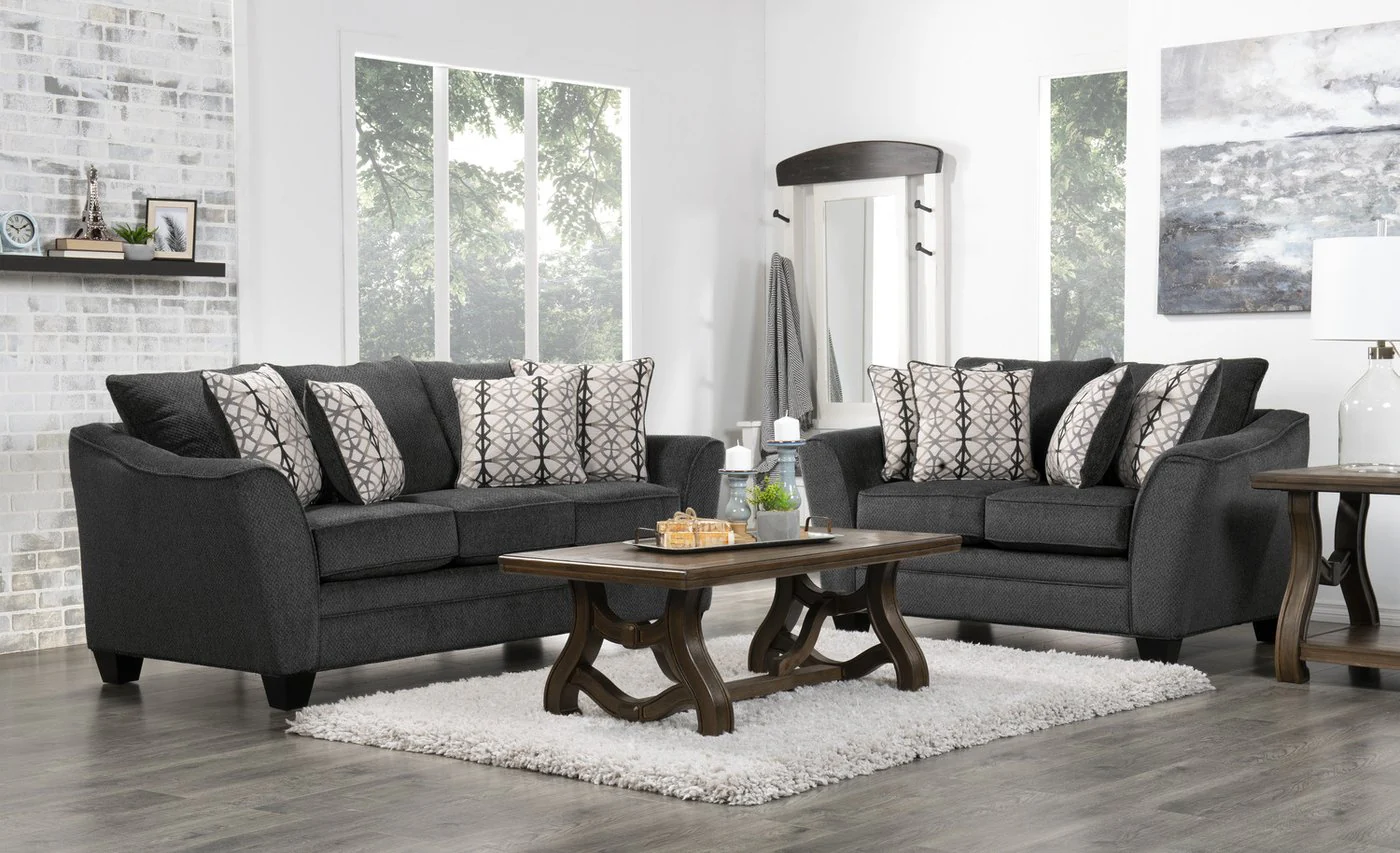 Sherwood Chenille Condo Sofa - Charcoal - Image 2