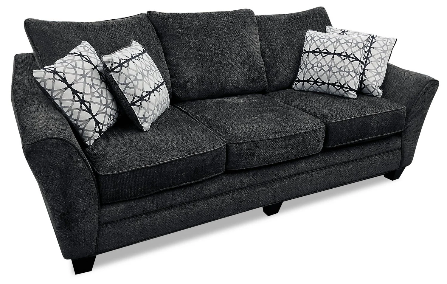 Sherwood Chenille Queen-Size Sofa Bed - Charcoal - Image 4