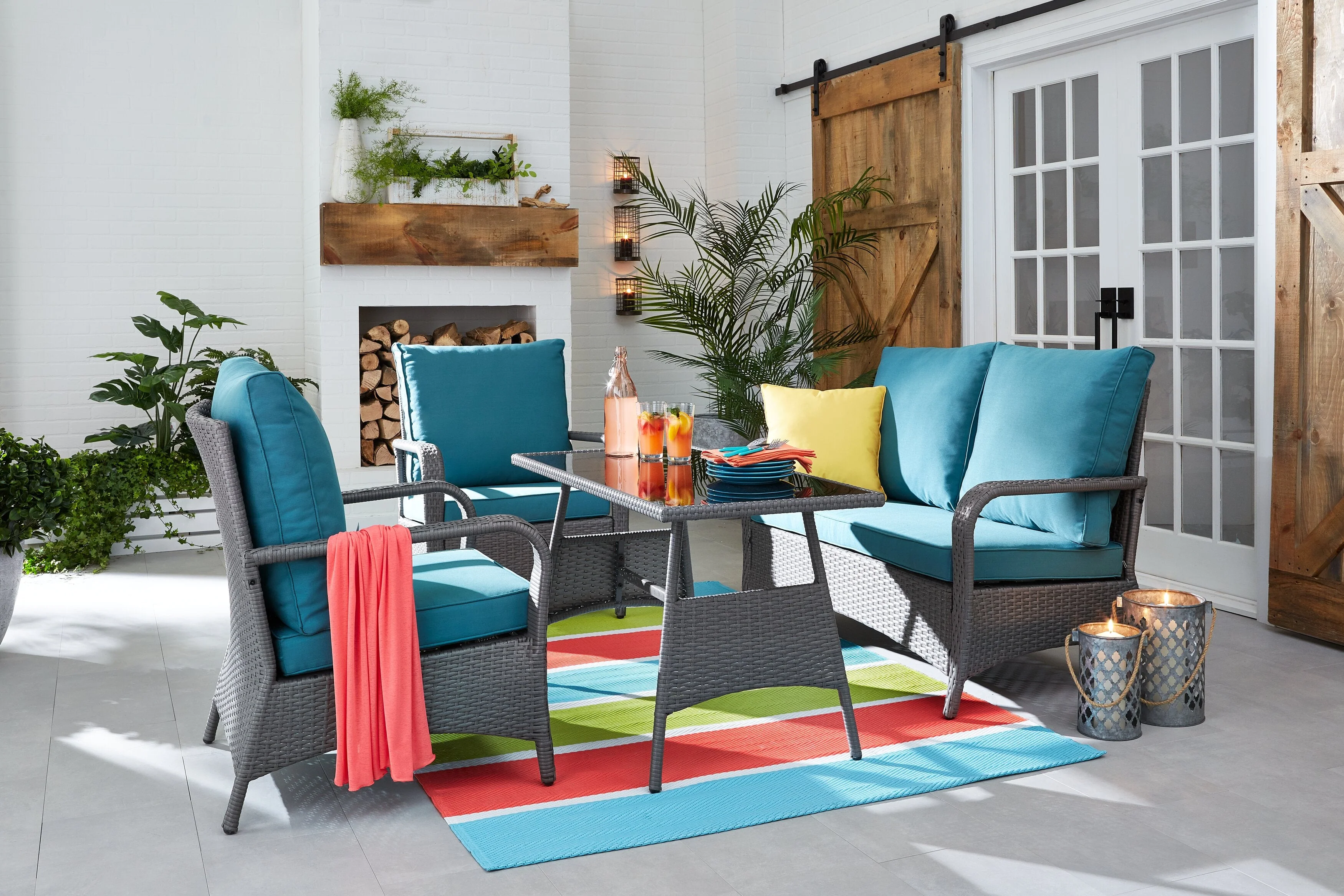 Singapore 4-Piece Conversation Set - Blue - Image 9