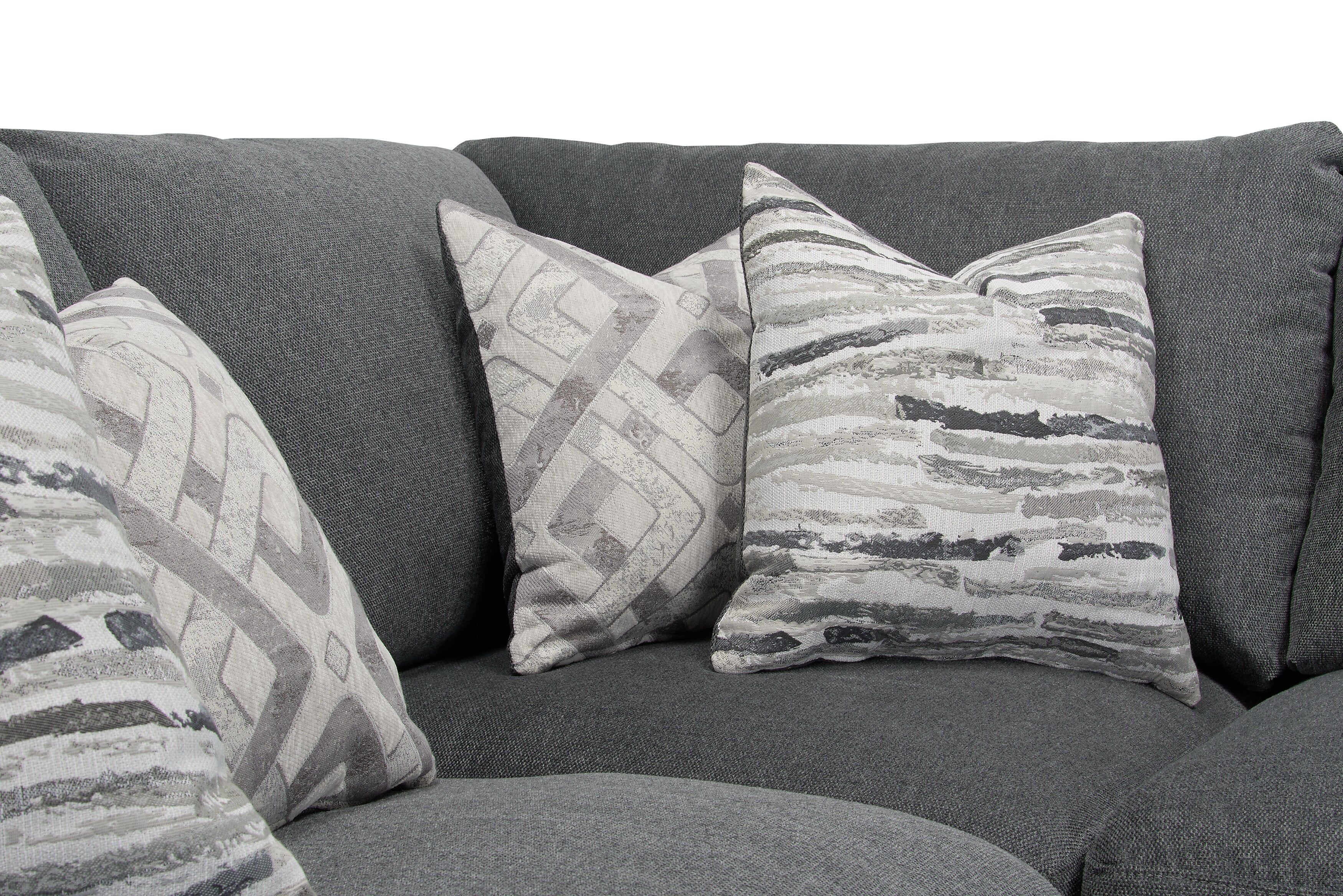Skye Linen-Look Fabric 5-Piece Modular Sectional with 3 Corner Chairs - Charcoal - Image 5