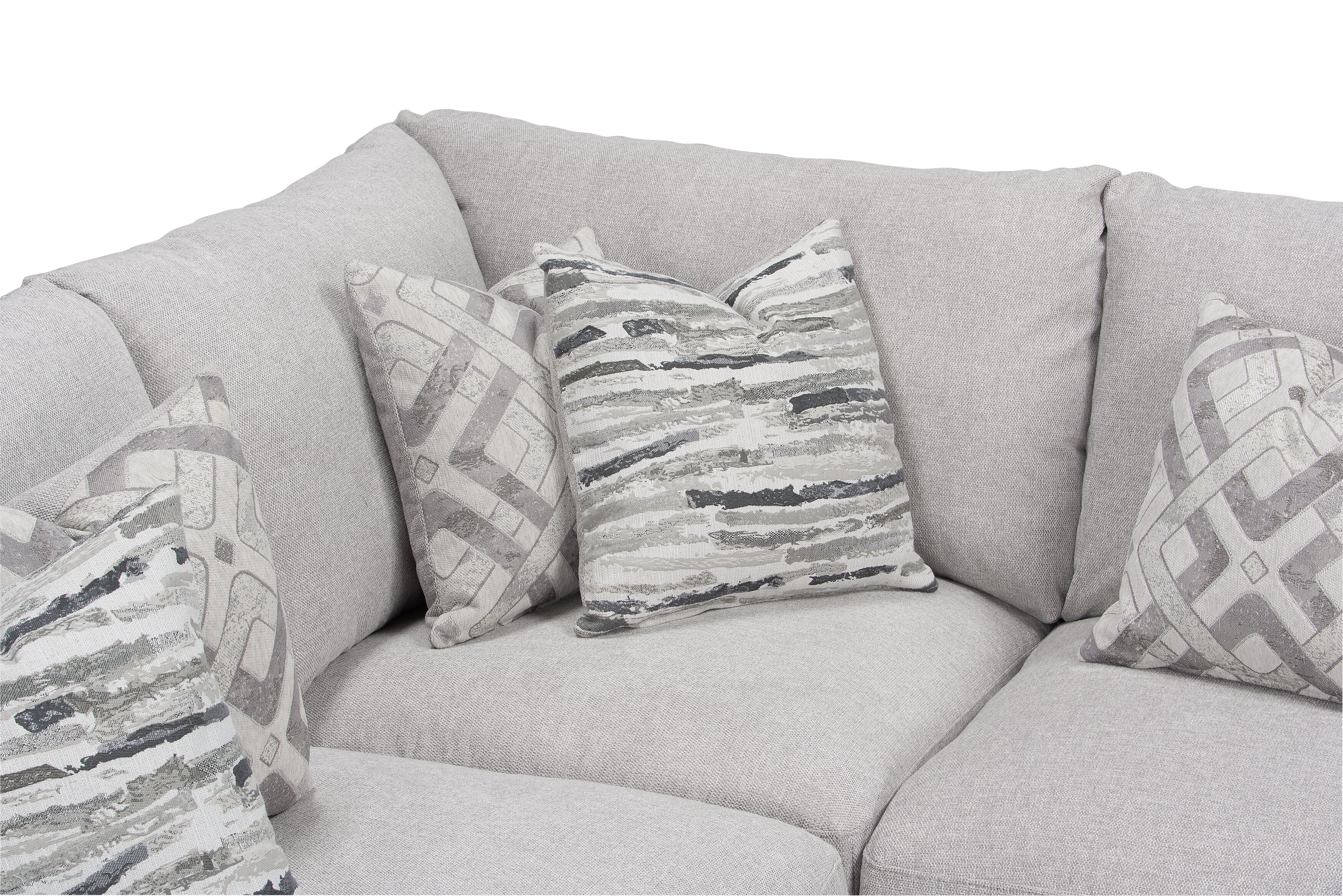 Skye Linen-Look Fabric 5-Piece Modular Sectional with 3 Corner Chairs - Light Grey - Image 2