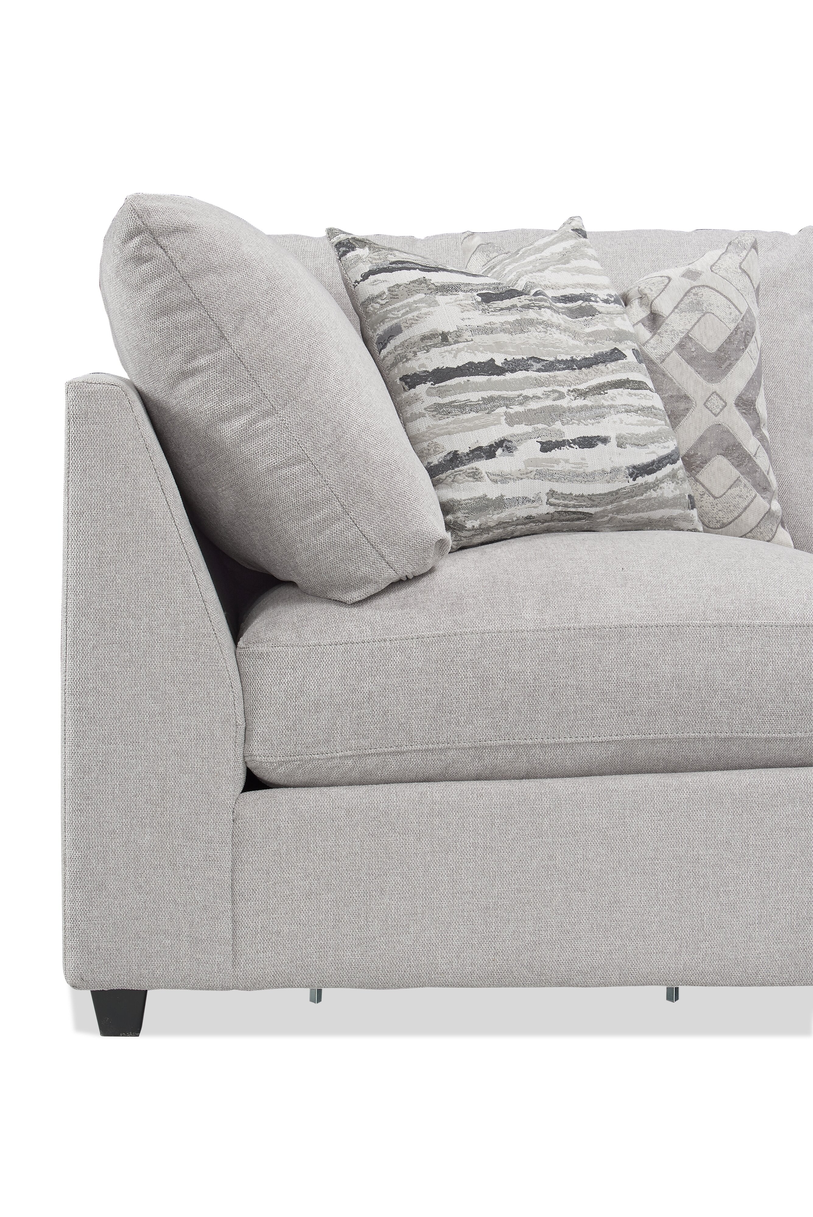 Skye Linen-Look Fabric 5-Piece Modular Sectional with 3 Corner Chairs - Light Grey - Image 3