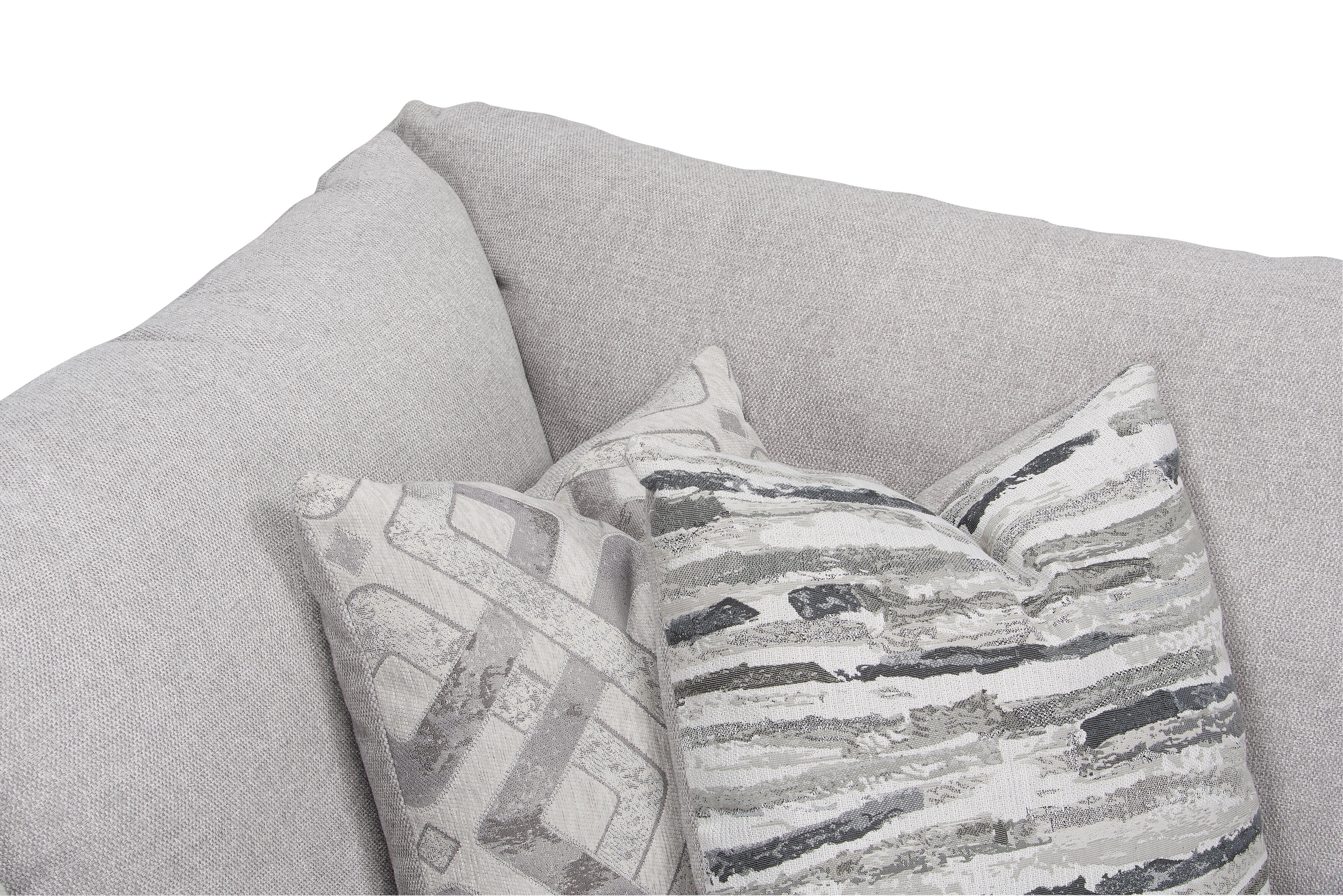 Skye Linen-Look Fabric 5-Piece Modular Sectional with 3 Corner Chairs - Light Grey - Image 5