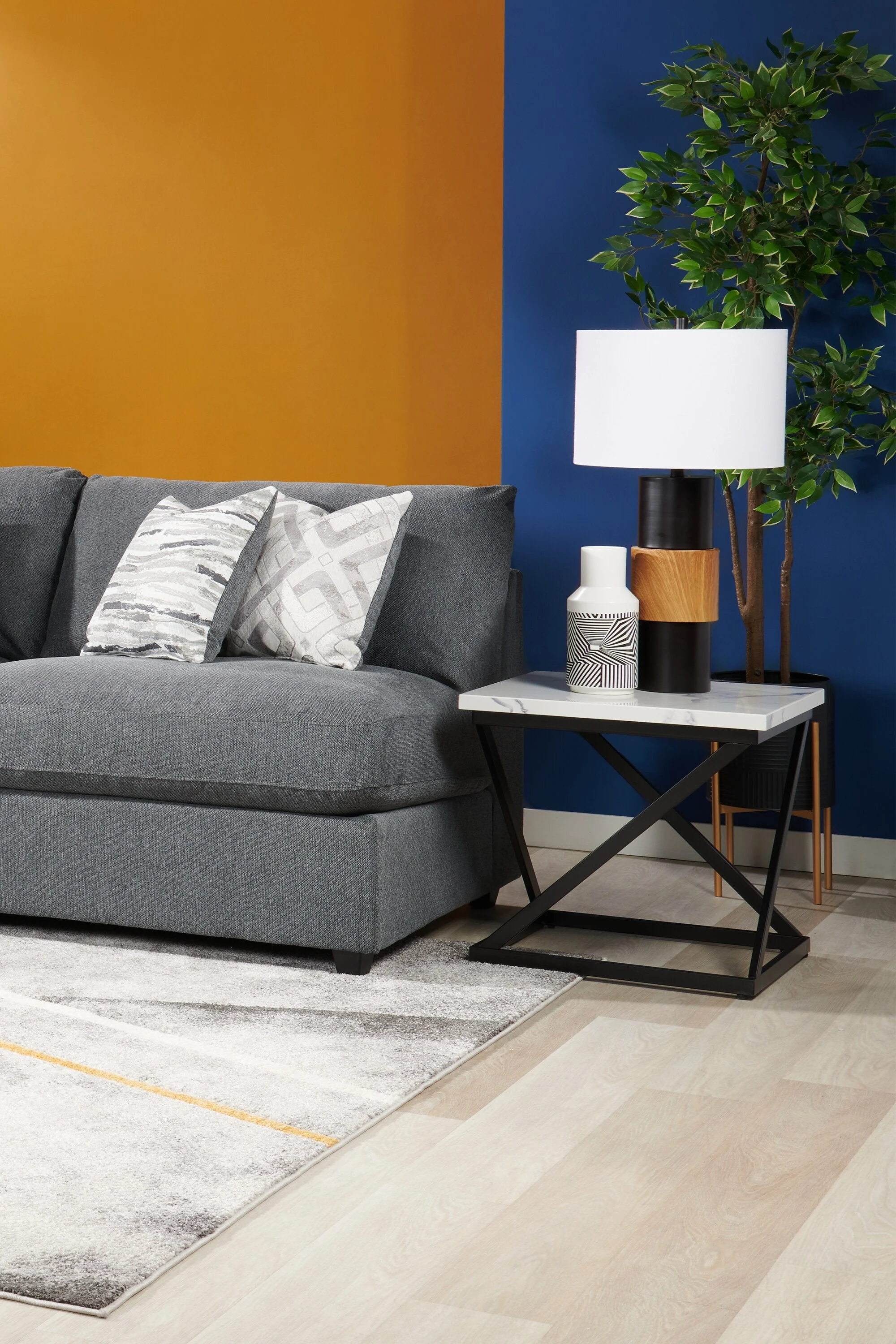 Skye Linen-Look Fabric 5-Piece Modular Sectional with 4 Armless Chairs - Charcoal - Image 11