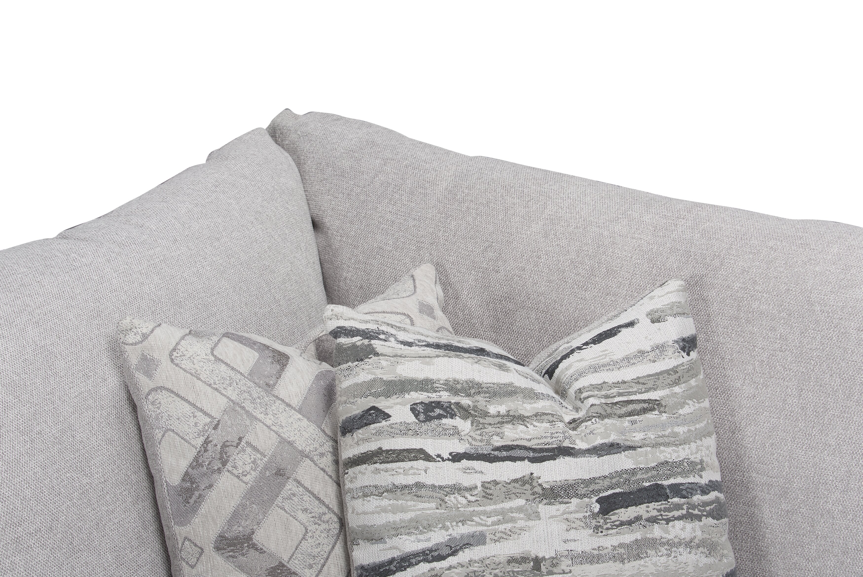 Skye Linen-Look Fabric 5-Piece Modular Sectional with 4 Armless Chairs - Light Grey - Image 5