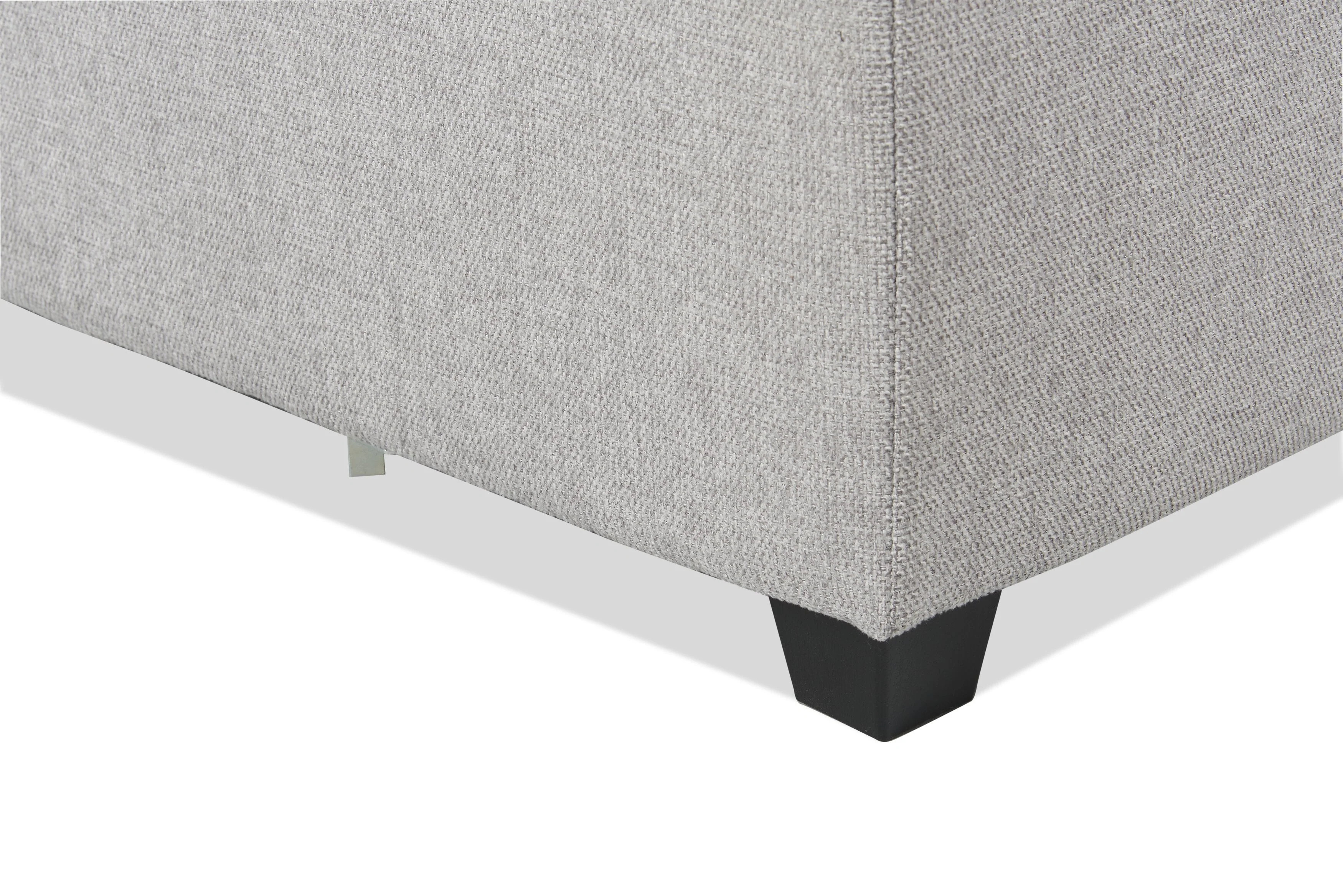 Skye Linen-Look Fabric 5-Piece Modular Sectional with 4 Armless Chairs - Light Grey - Image 8
