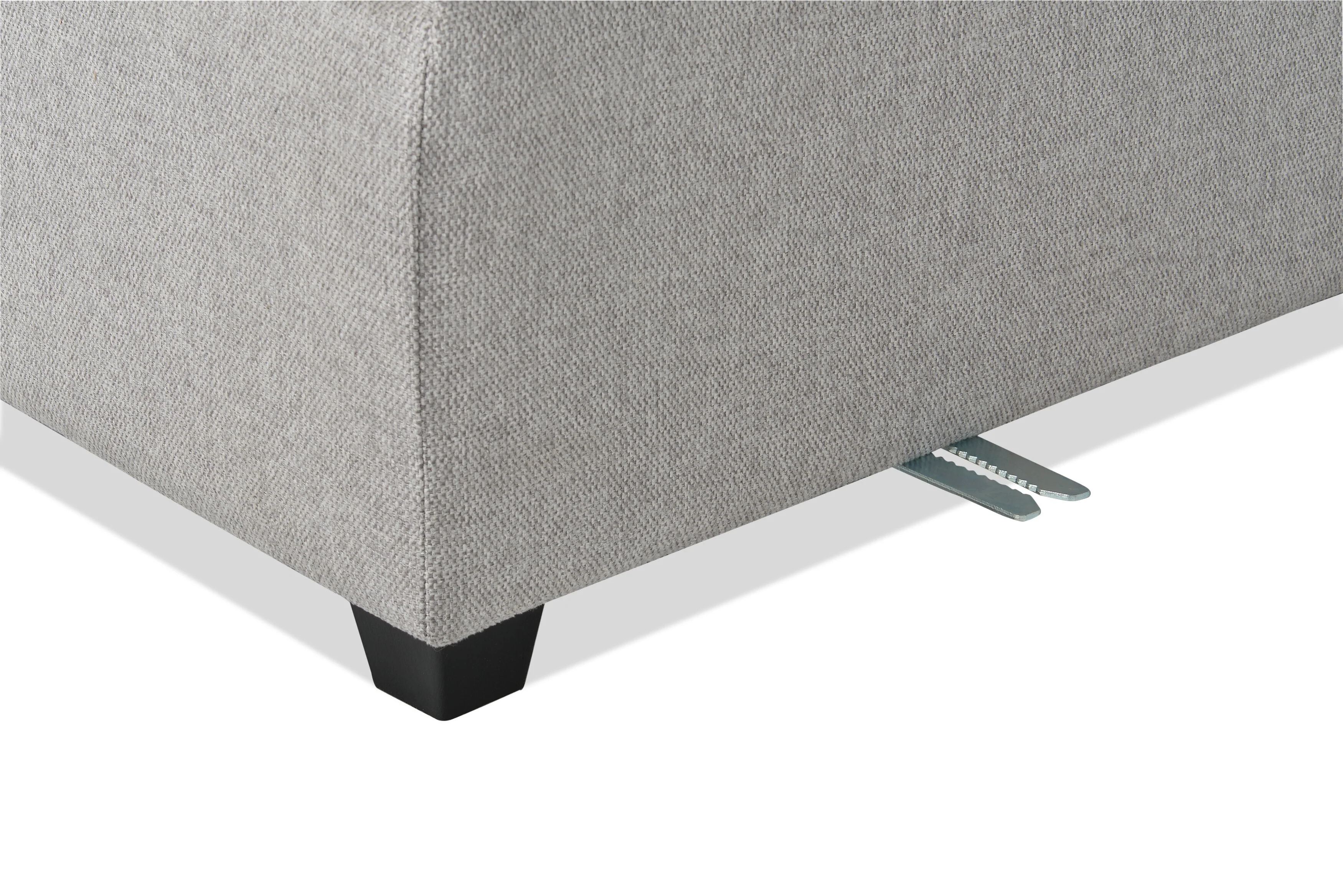 Skye Linen-Look Fabric 5-Piece Modular Sectional with 4 Armless Chairs - Light Grey - Image 9