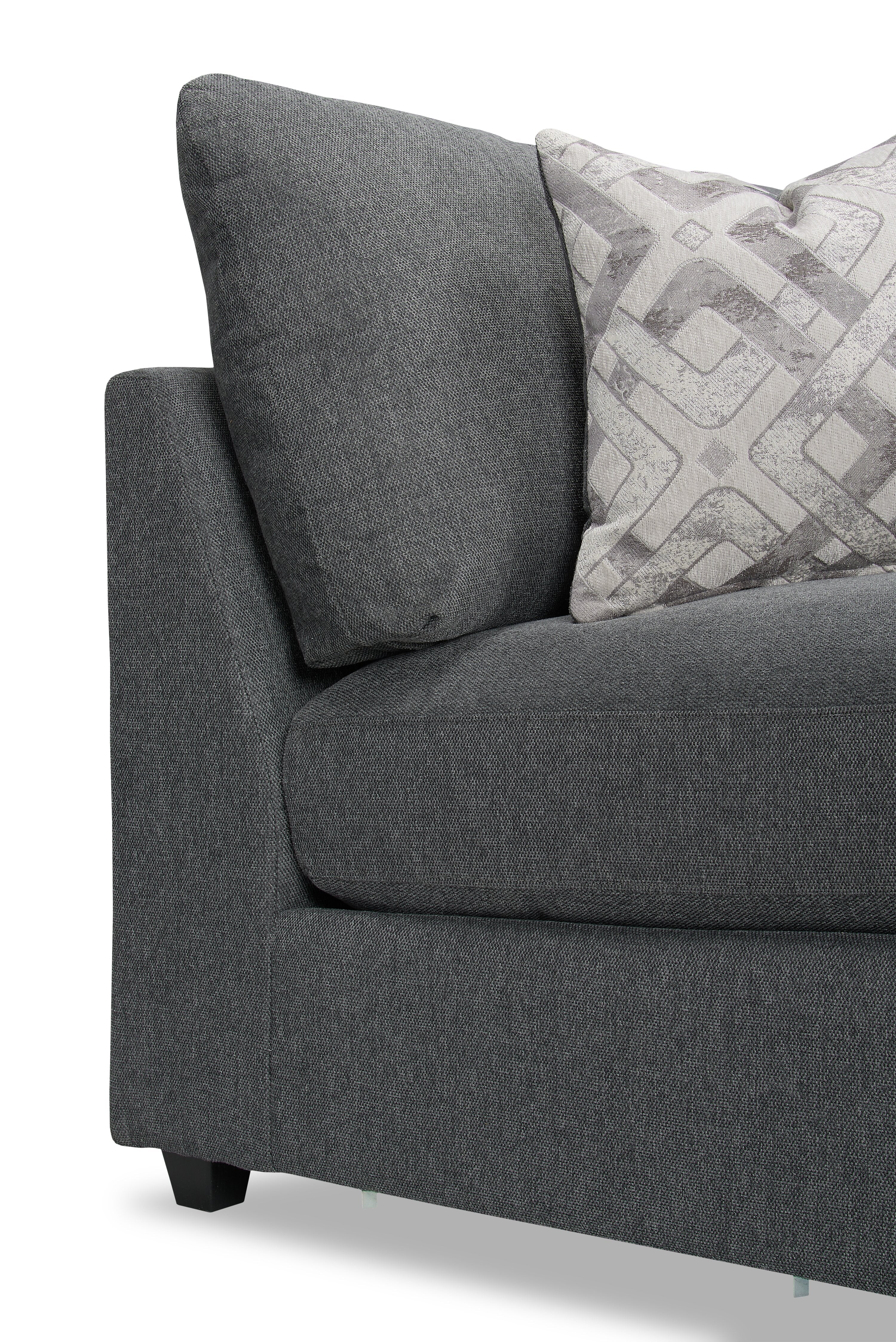 Skye Linen-Look Fabric Modular Armless Chair - Charcoal - Image 2