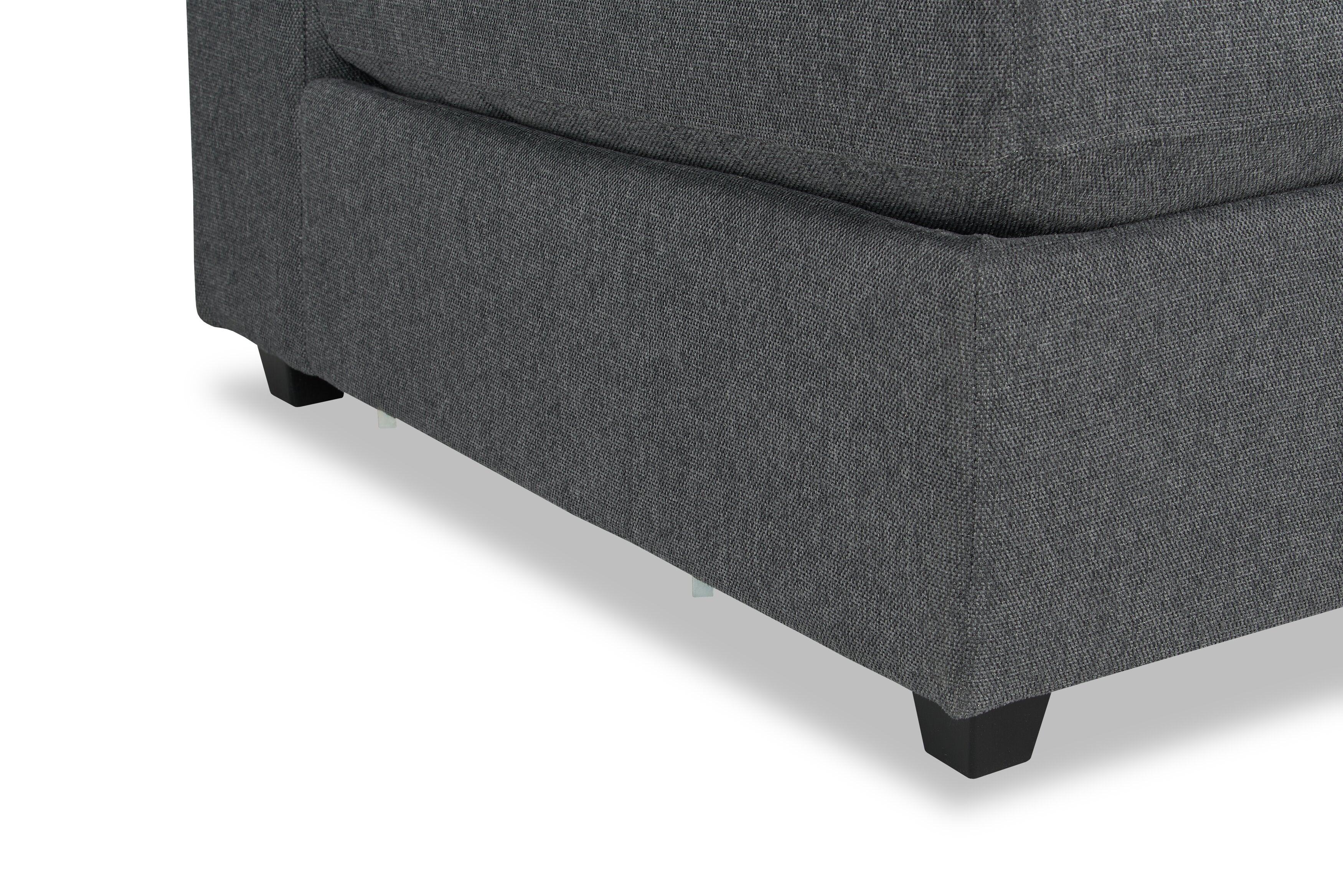 Skye Linen-Look Fabric Modular Armless Chair - Charcoal - Image 3