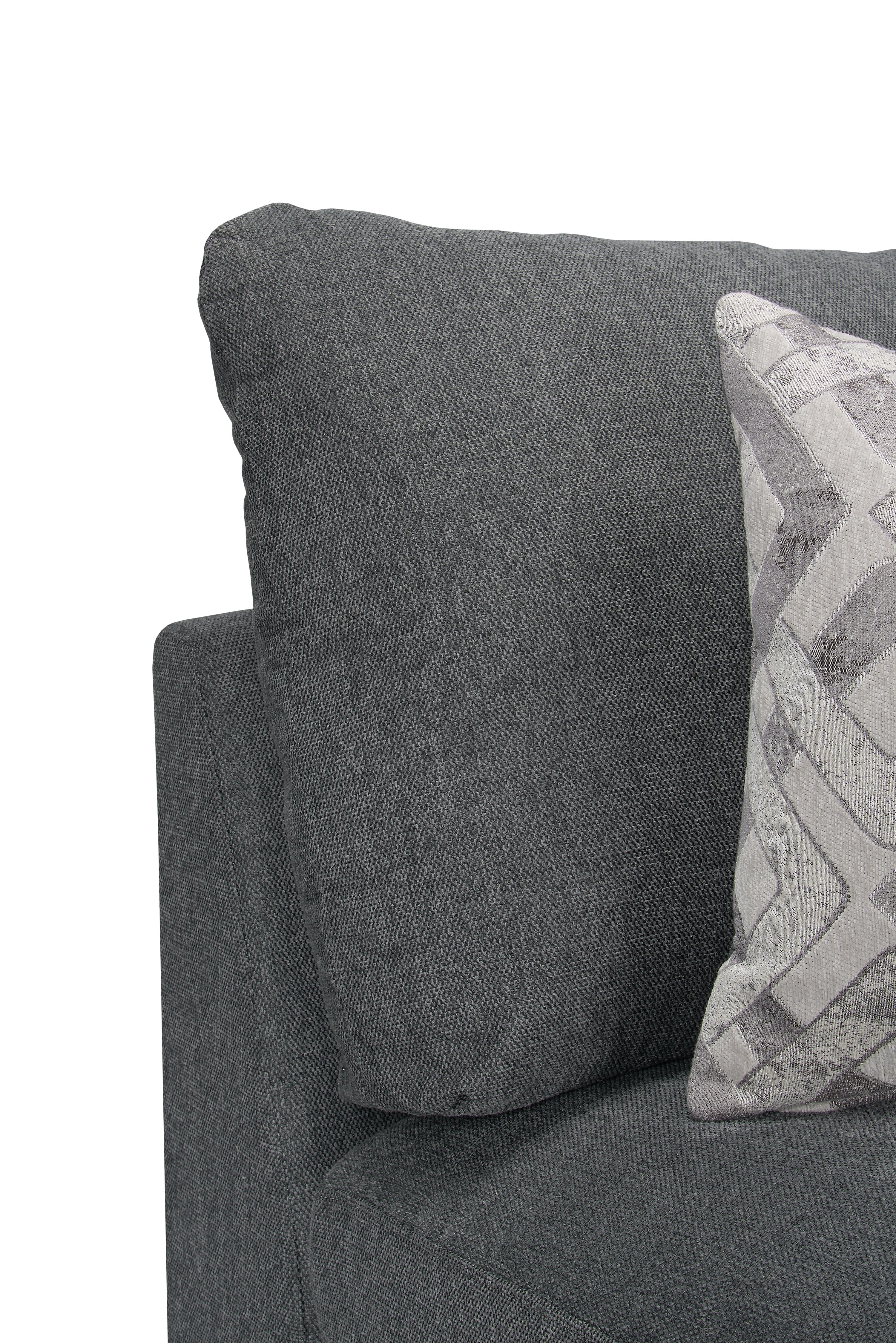 Skye Linen-Look Fabric Modular Armless Chair - Charcoal - Image 5