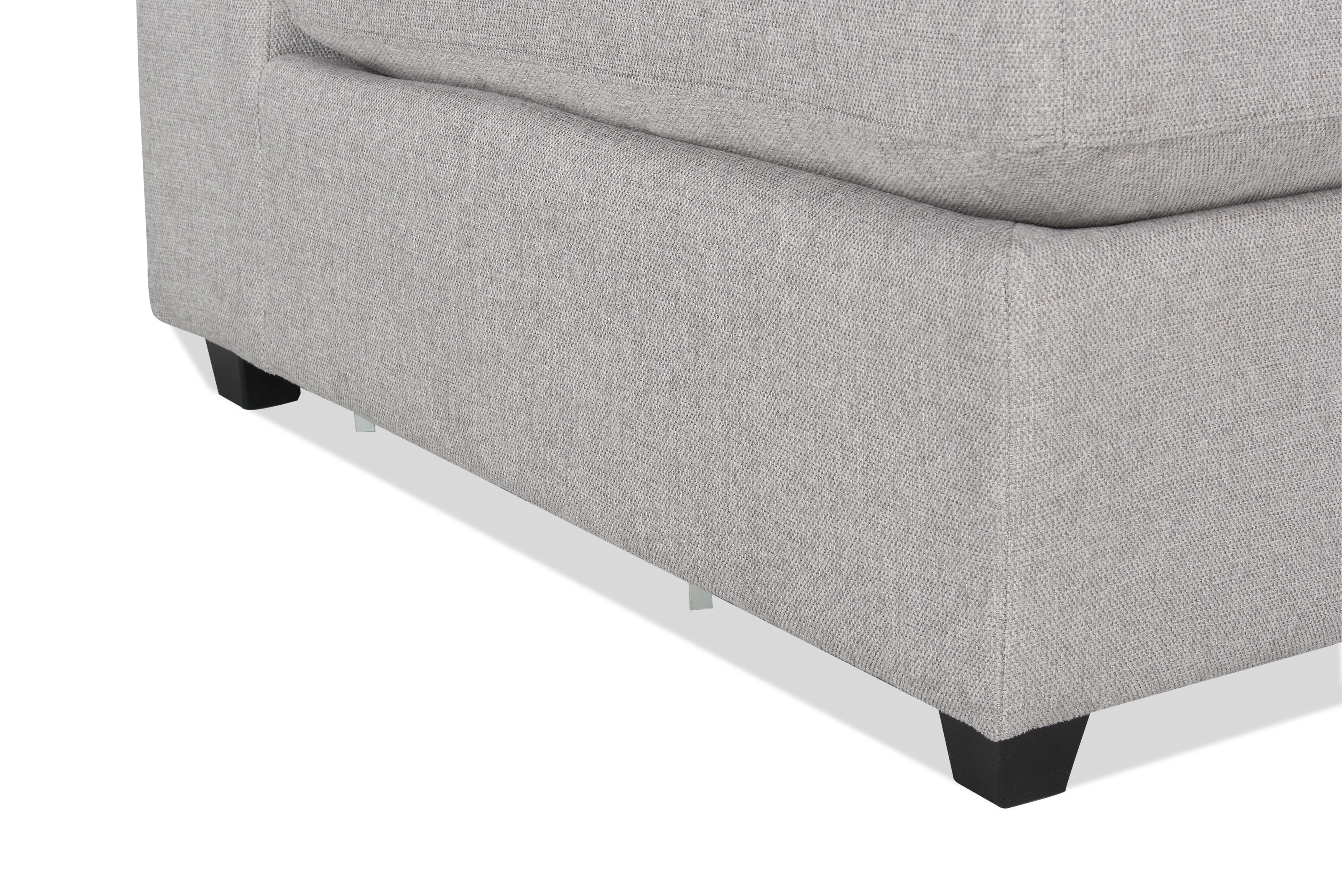 Skye Linen-Look Fabric Modular Armless Chair - Light Grey - Image 4