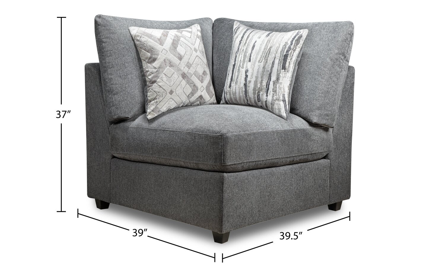 Skye Linen-Look Fabric Modular Corner Chair - Charcoal - Image 2