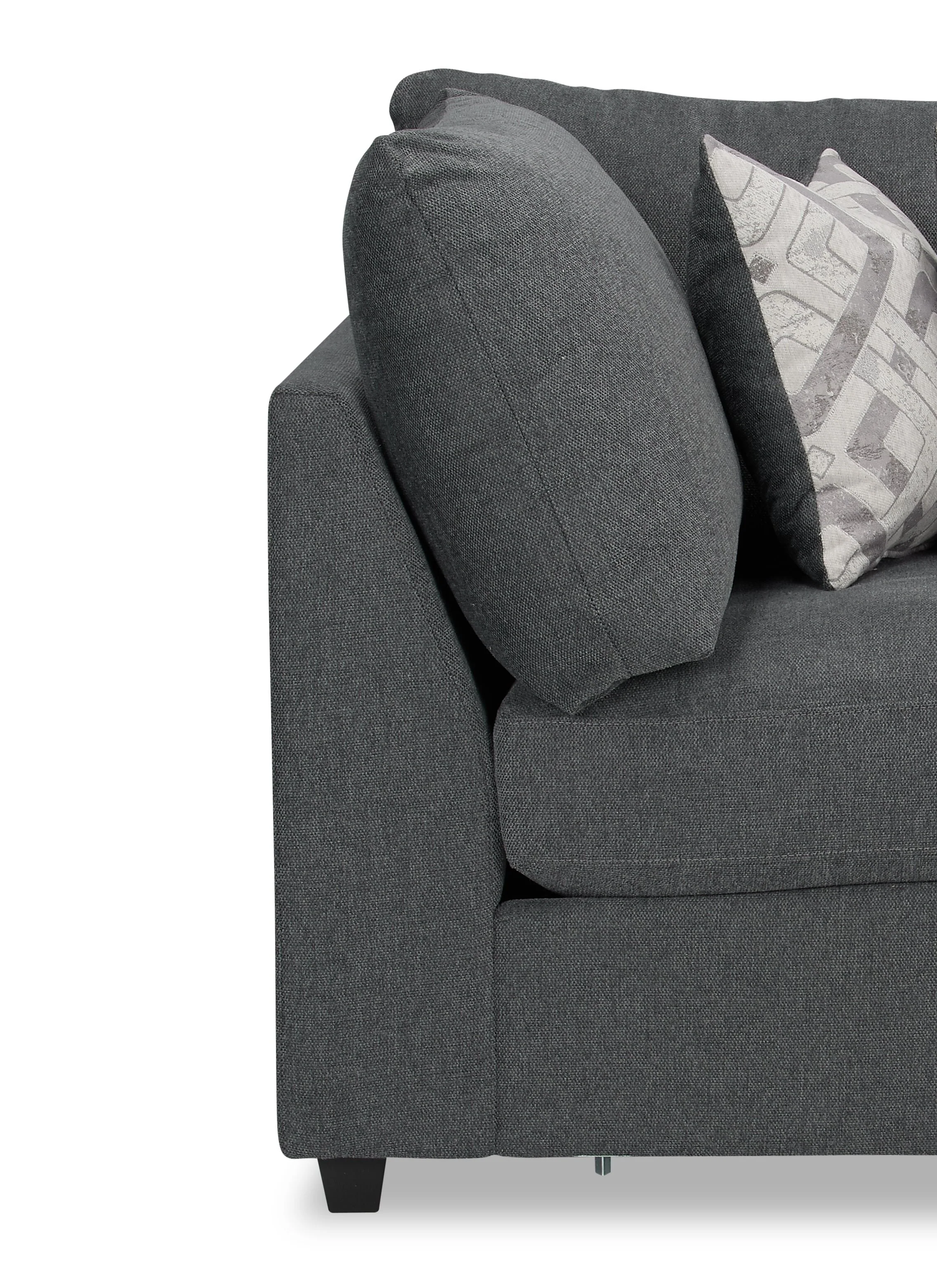 Skye Linen-Look Fabric Modular Corner Chair - Charcoal - Image 3