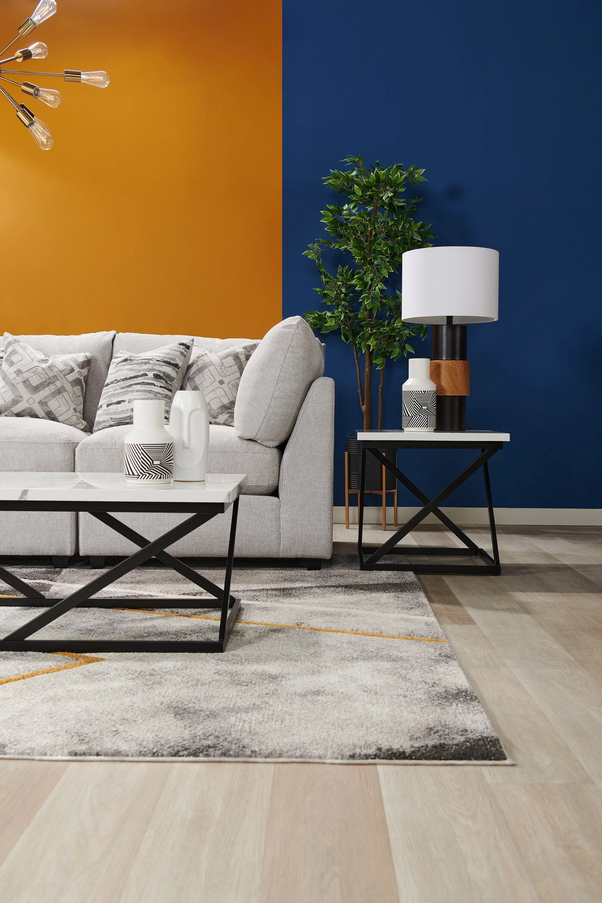 Skye Linen-Look Fabric Modular Corner Chair - Light Grey - Image 12