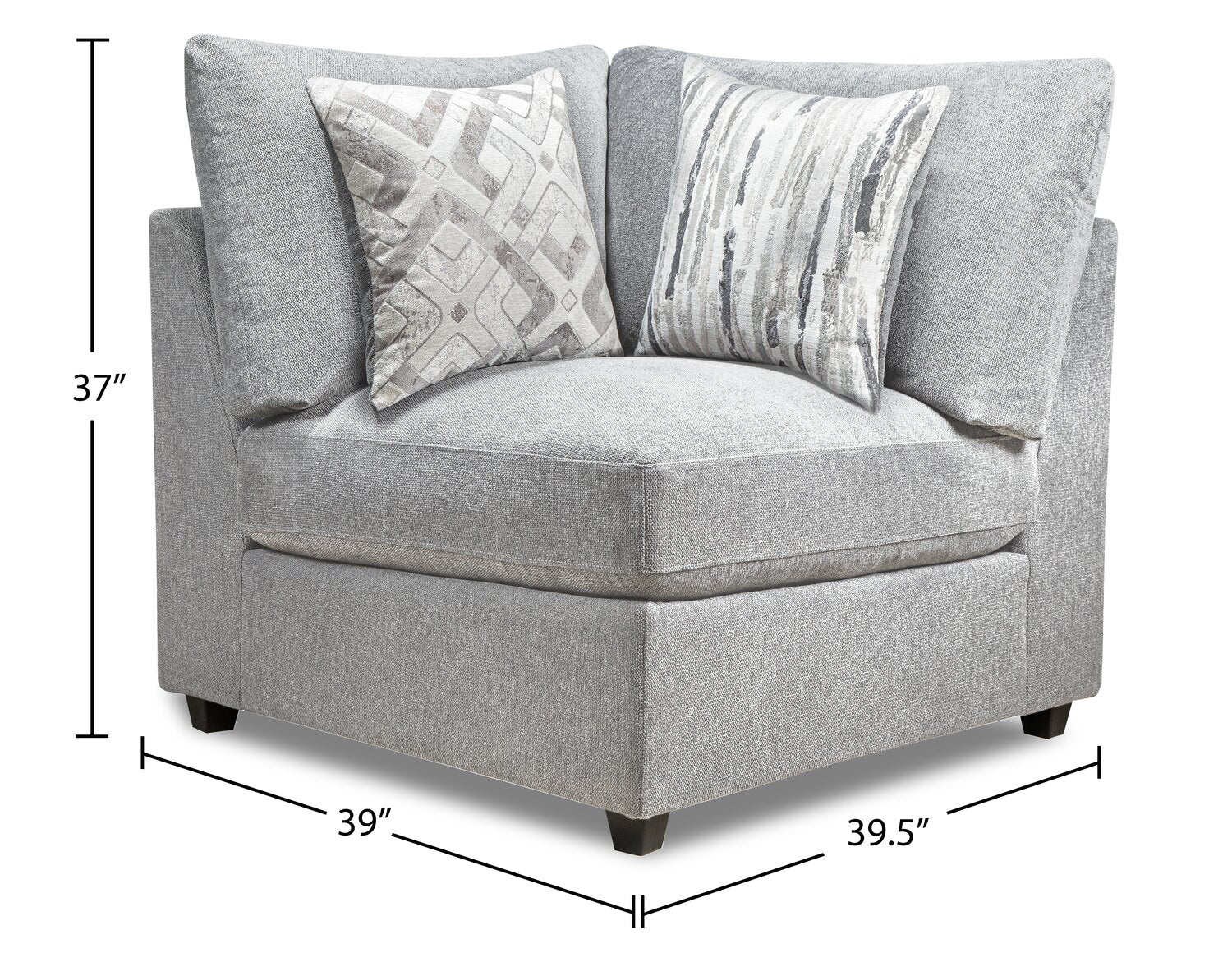 Skye Linen-Look Fabric Modular Corner Chair - Light Grey - Image 13