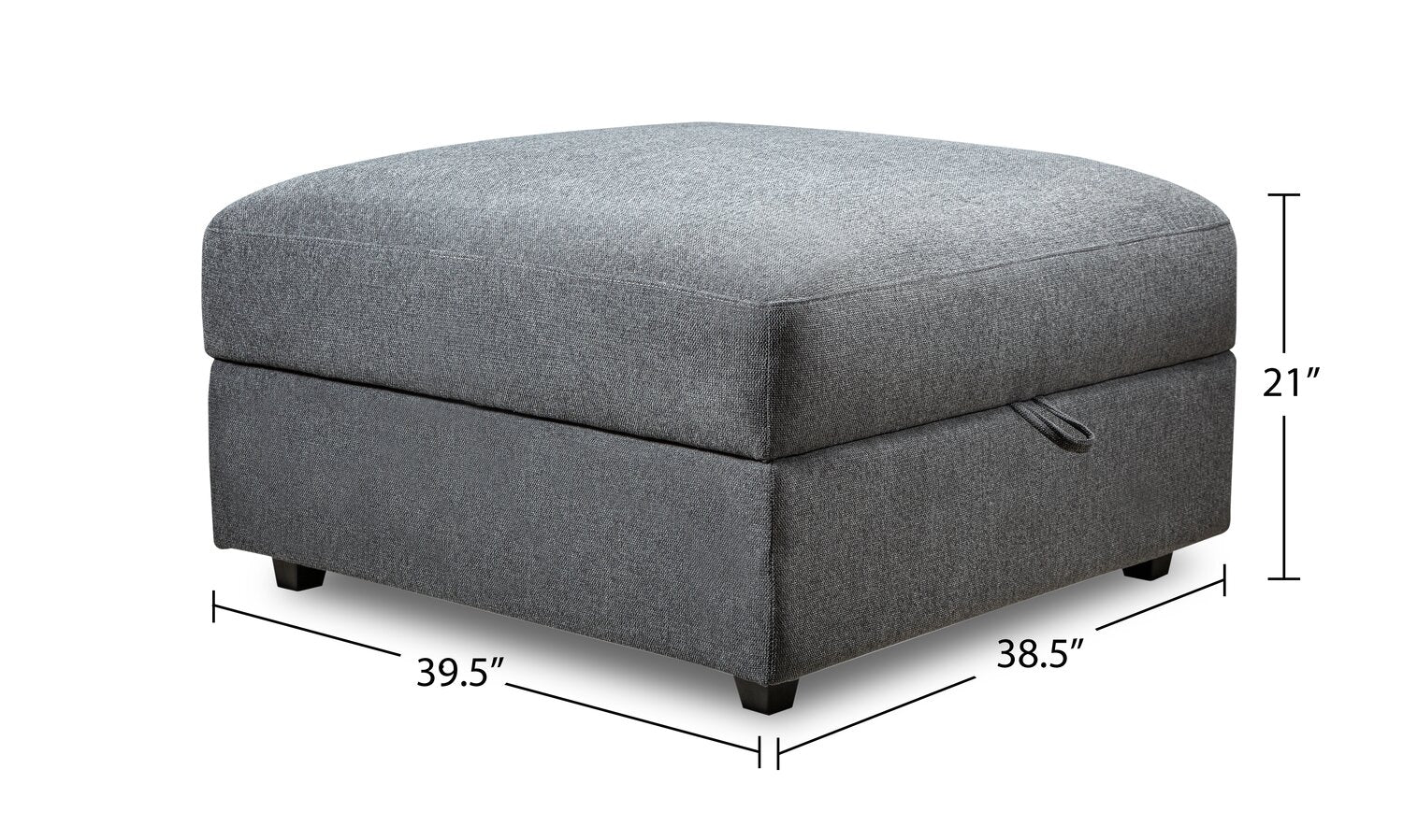 Skye Linen-Look Fabric Ottoman - Charcoal - Image 12