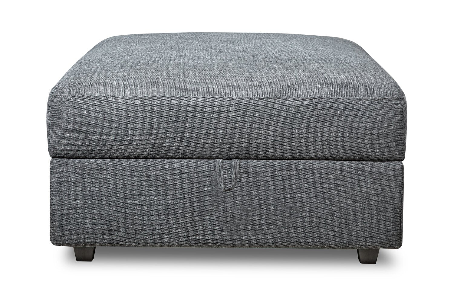 Skye Linen-Look Fabric Ottoman - Charcoal - Image 2