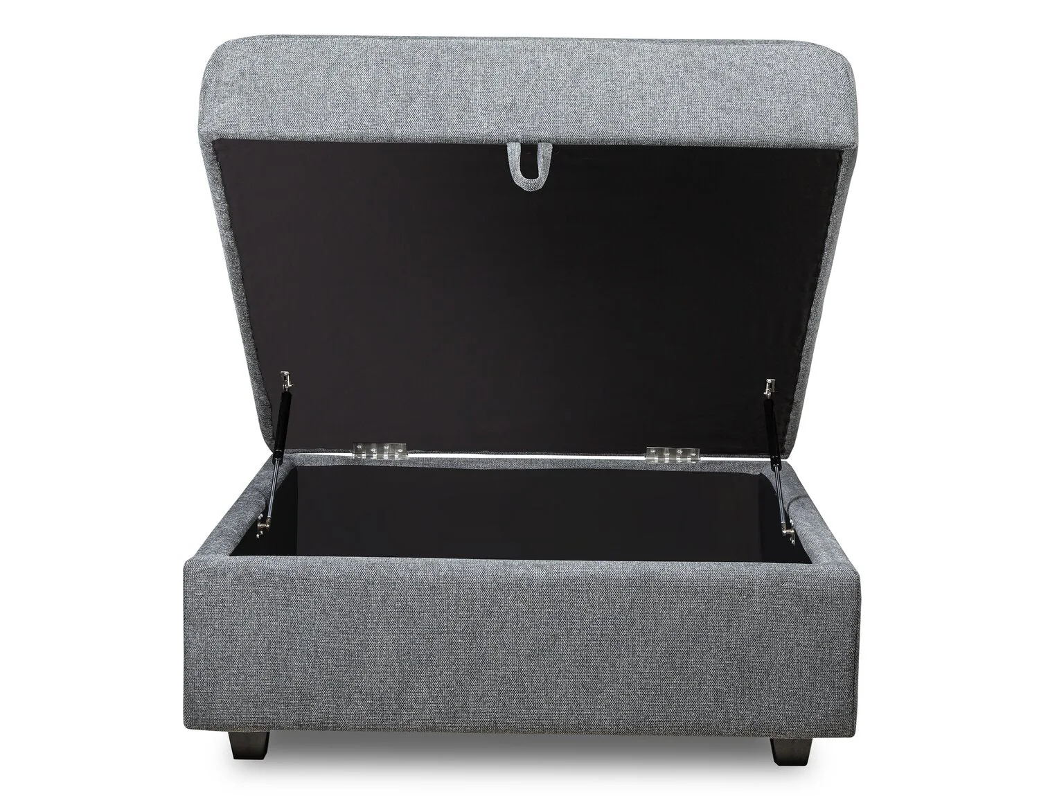 Skye Linen-Look Fabric Ottoman - Charcoal - Image 3