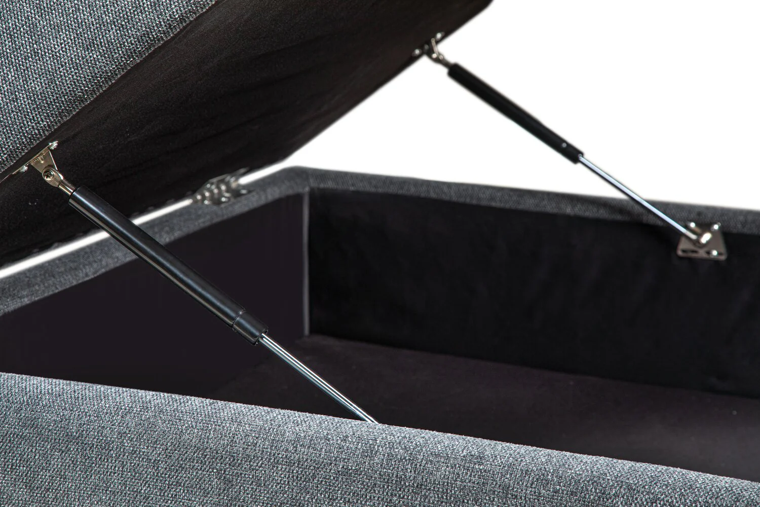 Skye Linen-Look Fabric Ottoman - Charcoal - Image 5
