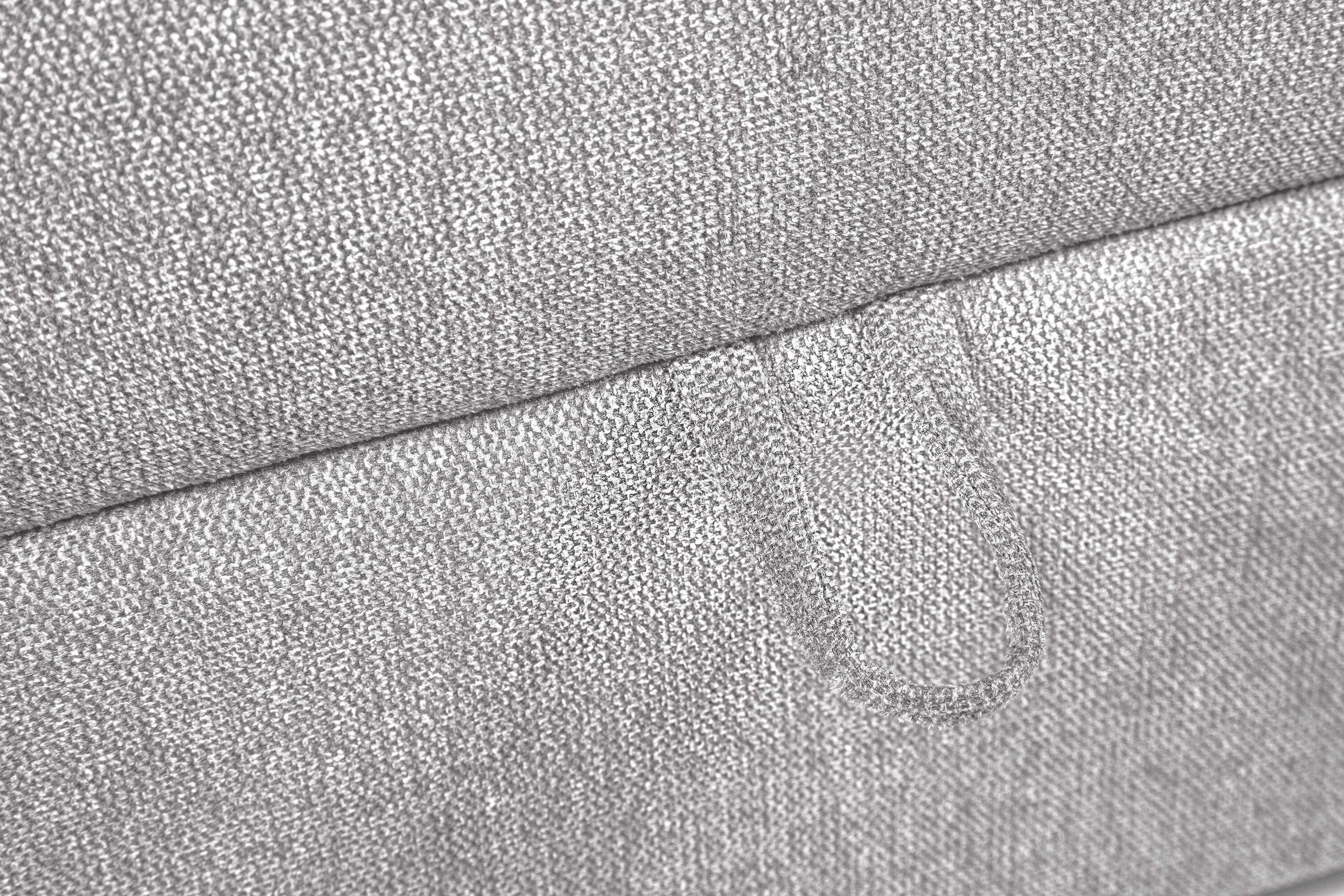 Skye Linen-Look Fabric Ottoman - Light Grey - Image 4