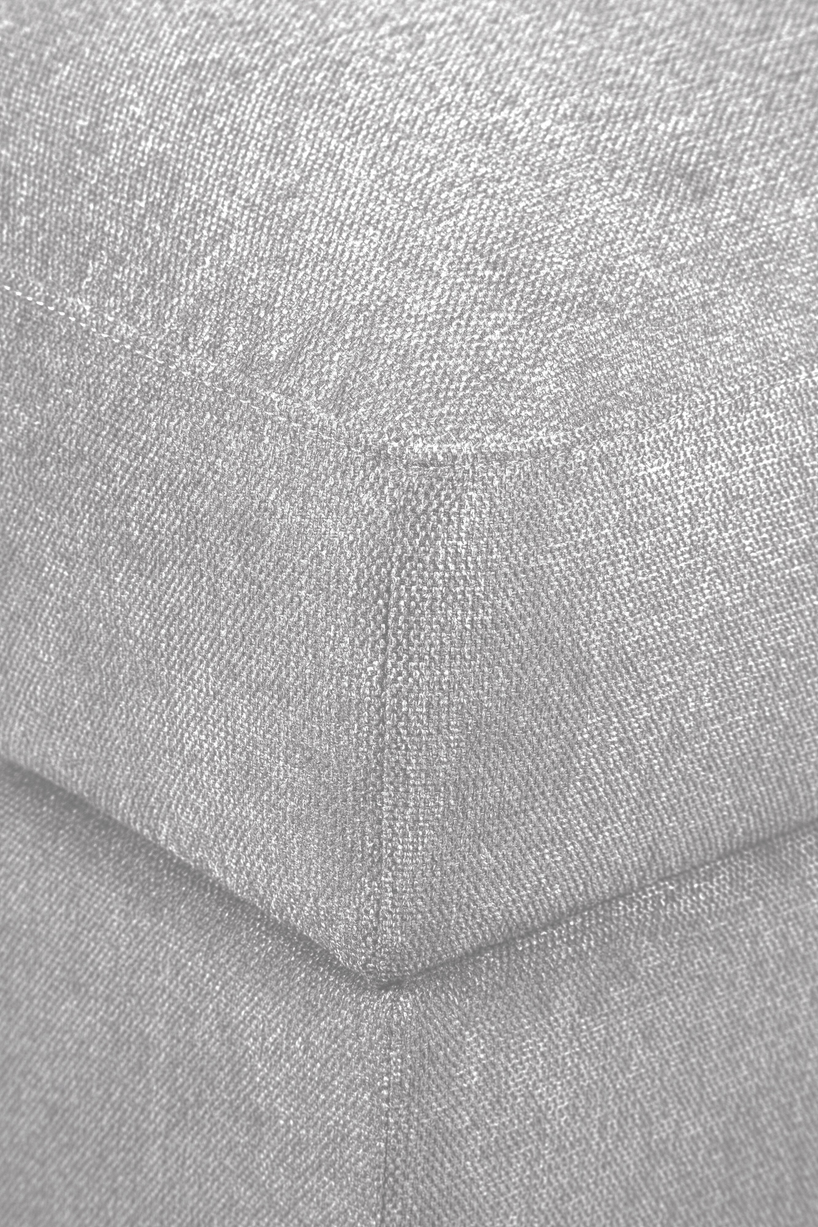 Skye Linen-Look Fabric Ottoman - Light Grey - Image 8