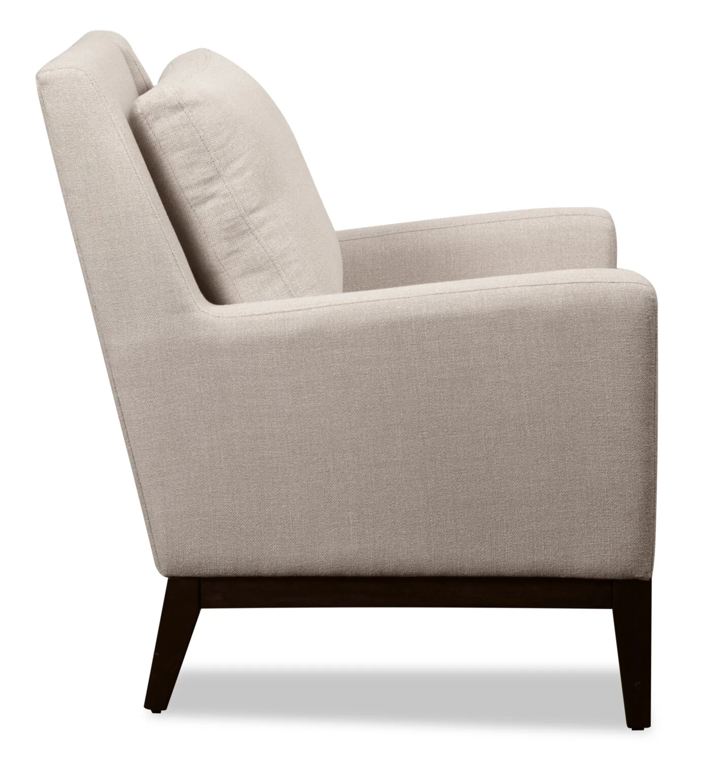 Soa Linen-Look Fabric Accent Chair - Beige - Image 3