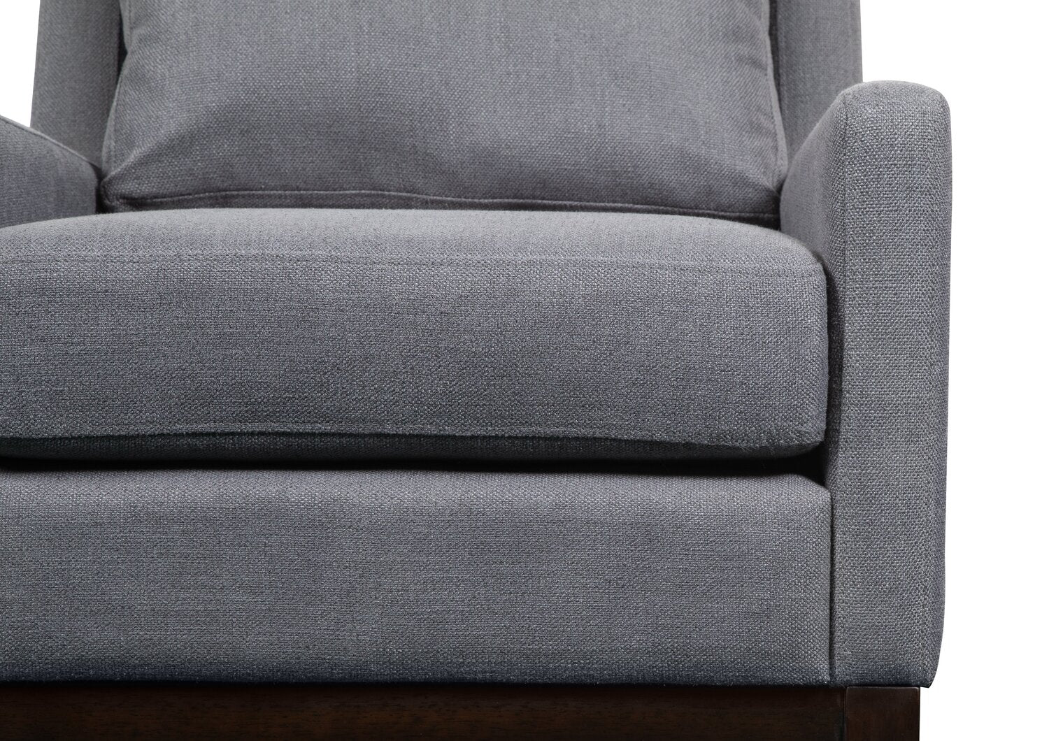 Soa Linen-Look Fabric Accent Chair - Dark Grey - Image 6