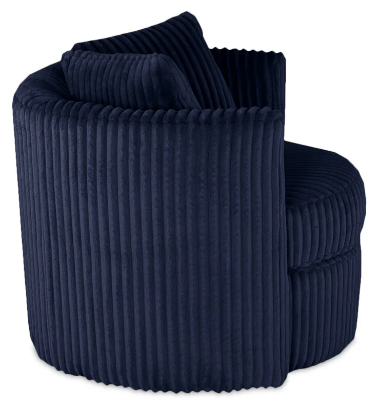 Sofitel Chenille Swivel Cuddler Chair - Groove Midnight - Image 3